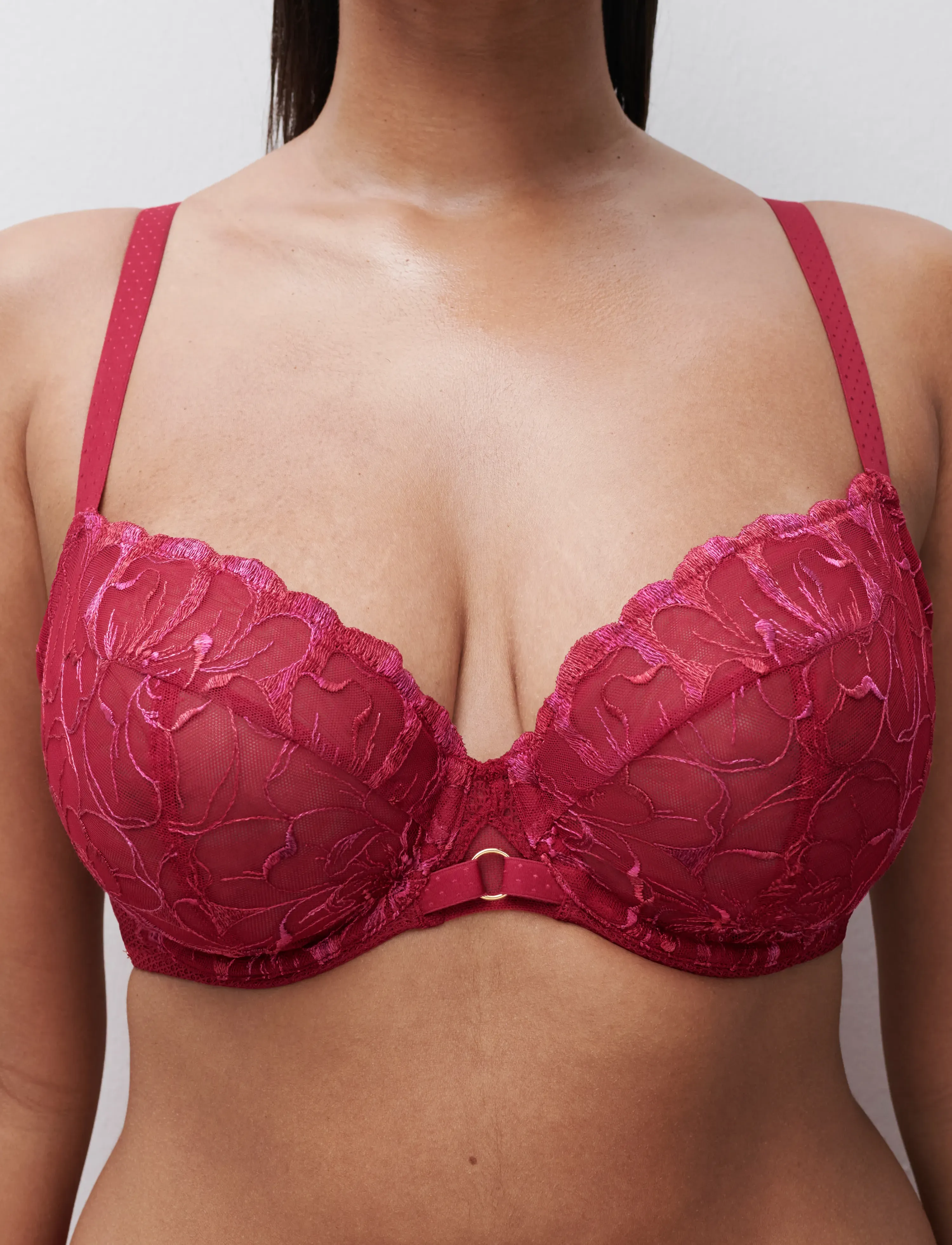 CHANTELLE - FLEURS Underwire covering bra - biustonosze z fiszbinami - candy apple shades - 3