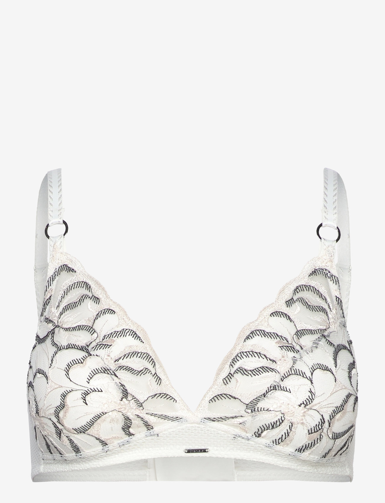 CHANTELLE - Fleurs Wirefree Triangle Bra - milk / black - 0