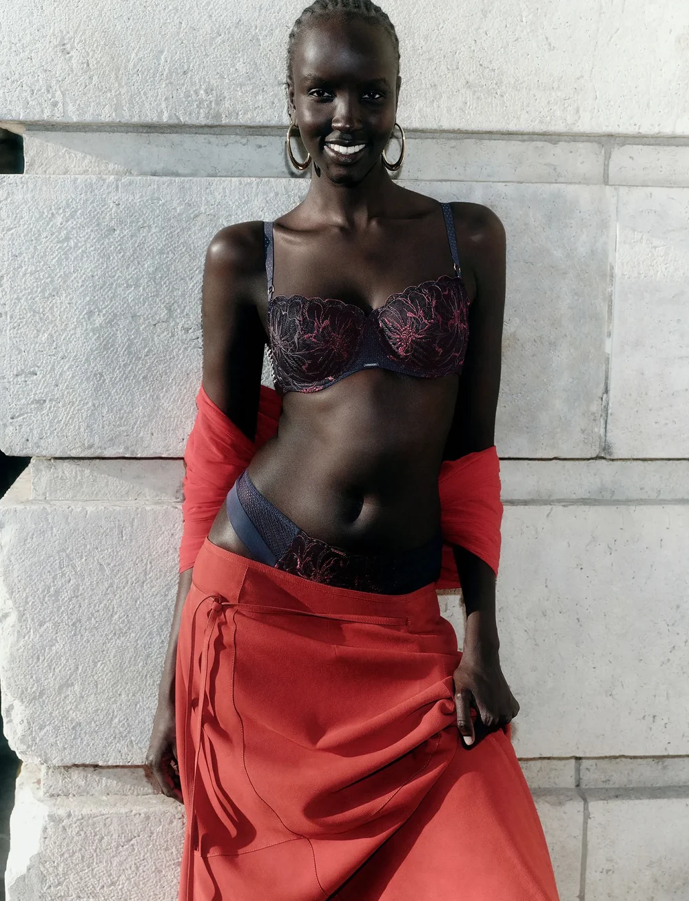 CHANTELLE - FLEURS SIGNATURE Half-cup balcony bra - bh:ar med bygel - sailing blue lurex - 0