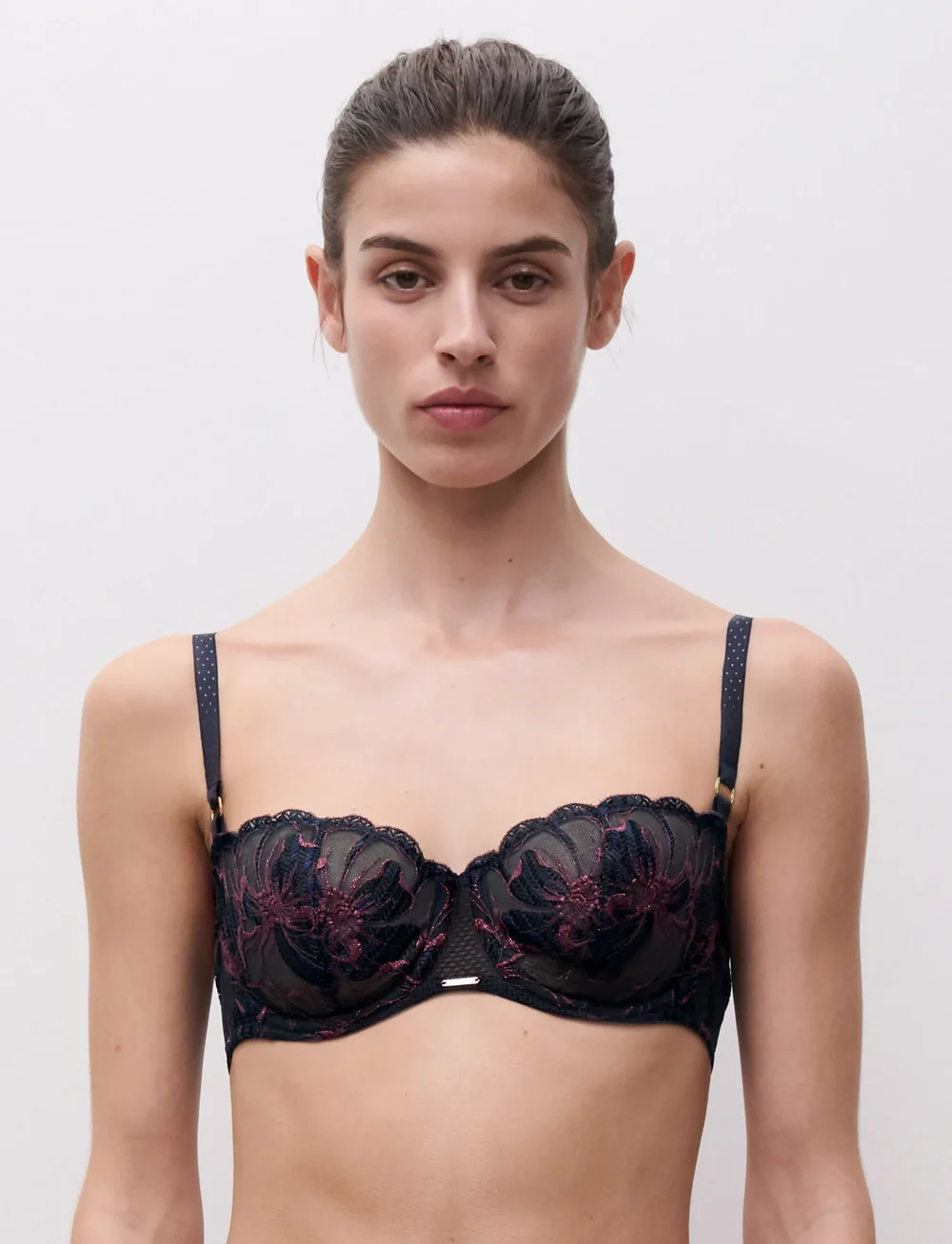 CHANTELLE - FLEURS SIGNATURE Half-cup balcony bra - bh:ar med bygel - sailing blue lurex - 5