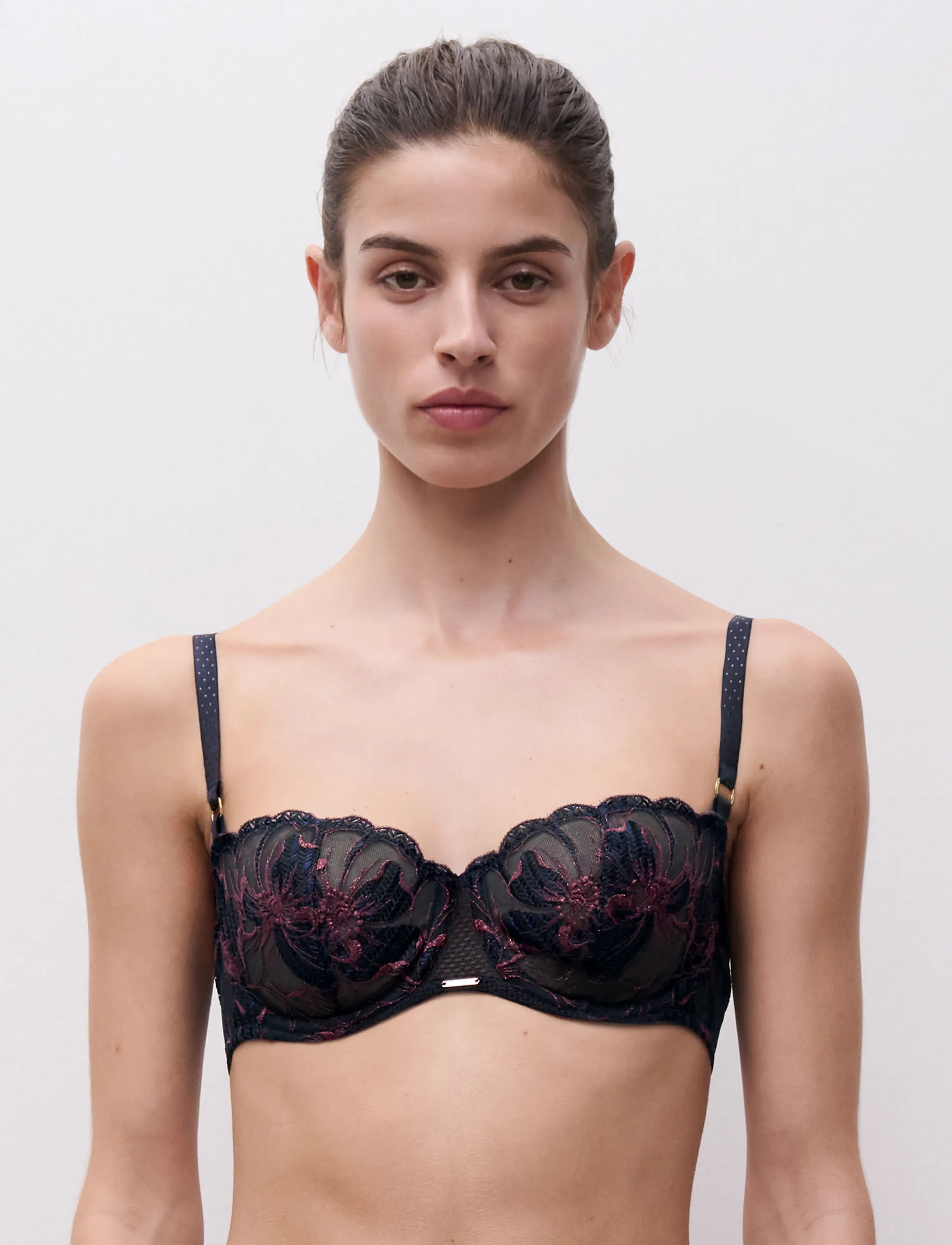 CHANTELLE - FLEURS SIGNATURE Half-cup balcony bra - balconette bh:ar - sailing blue lurex - 5