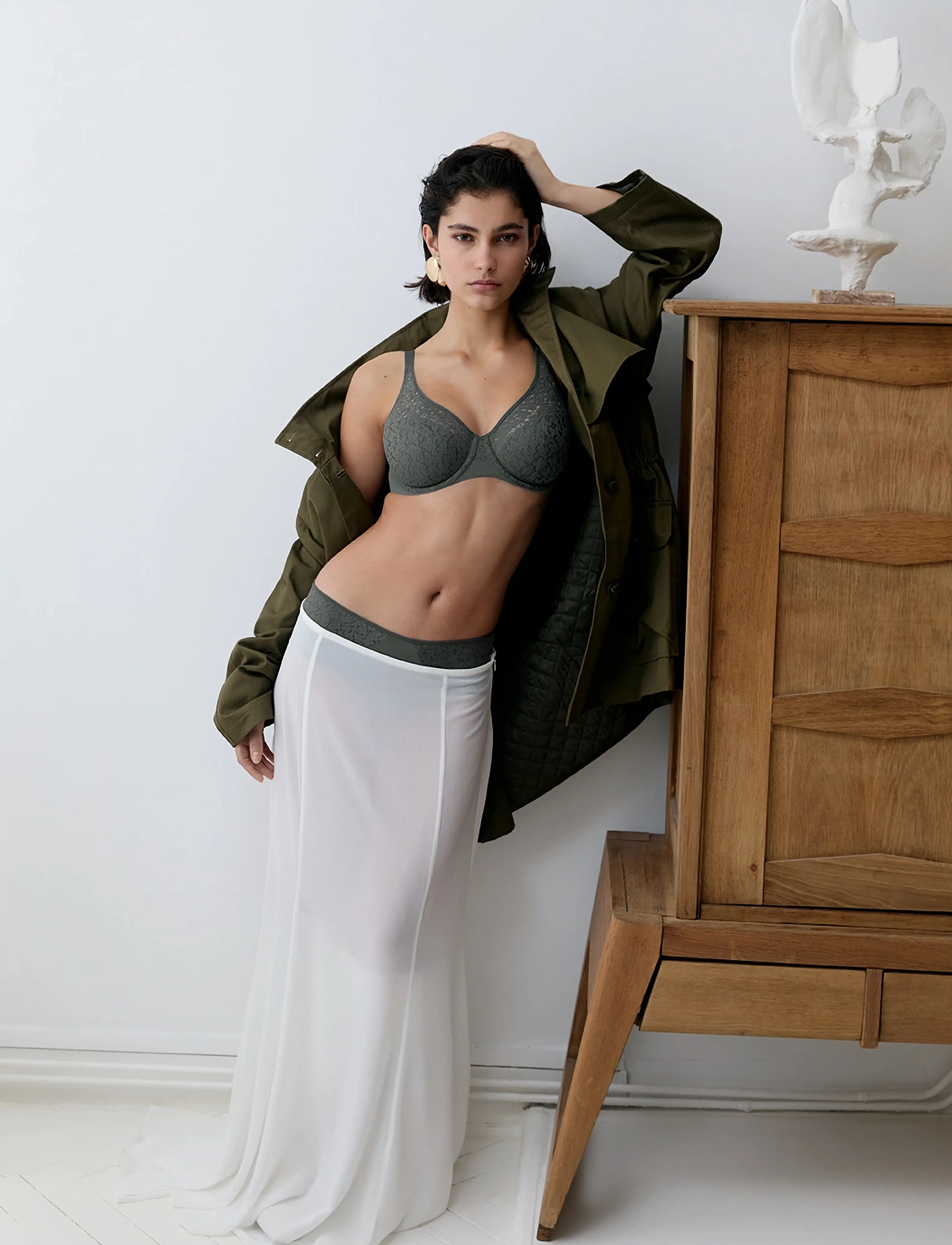 CHANTELLE - Norah Covering molded bra - bøjle-bh’er - vert argile - 2