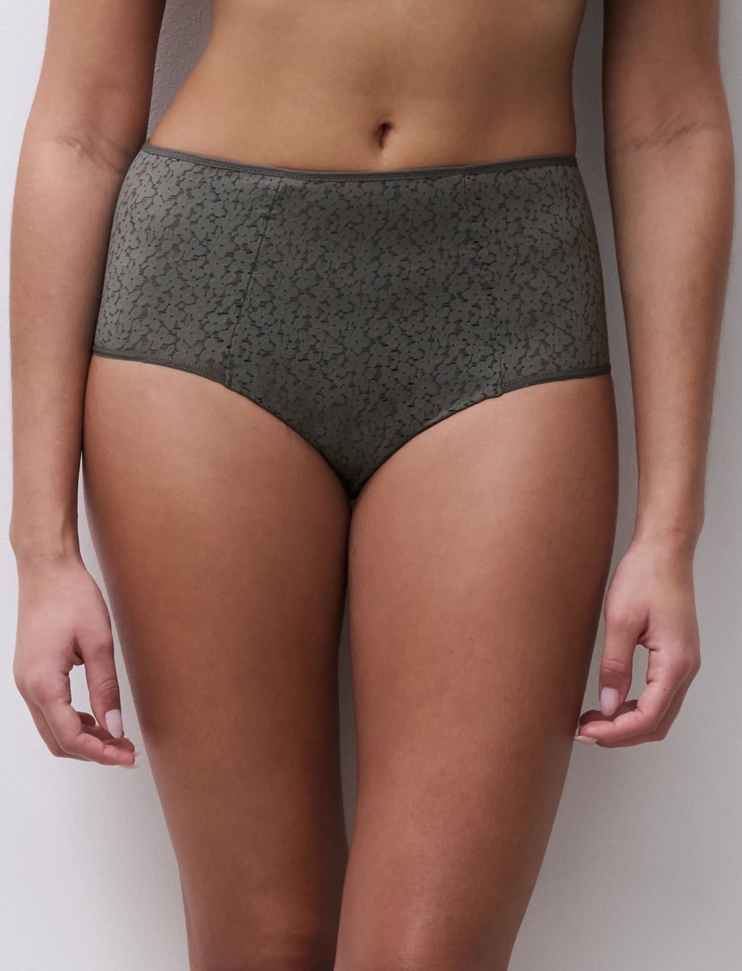 CHANTELLE - Norah High-waisted full brief - midi & maxi slips - vert argile - 2