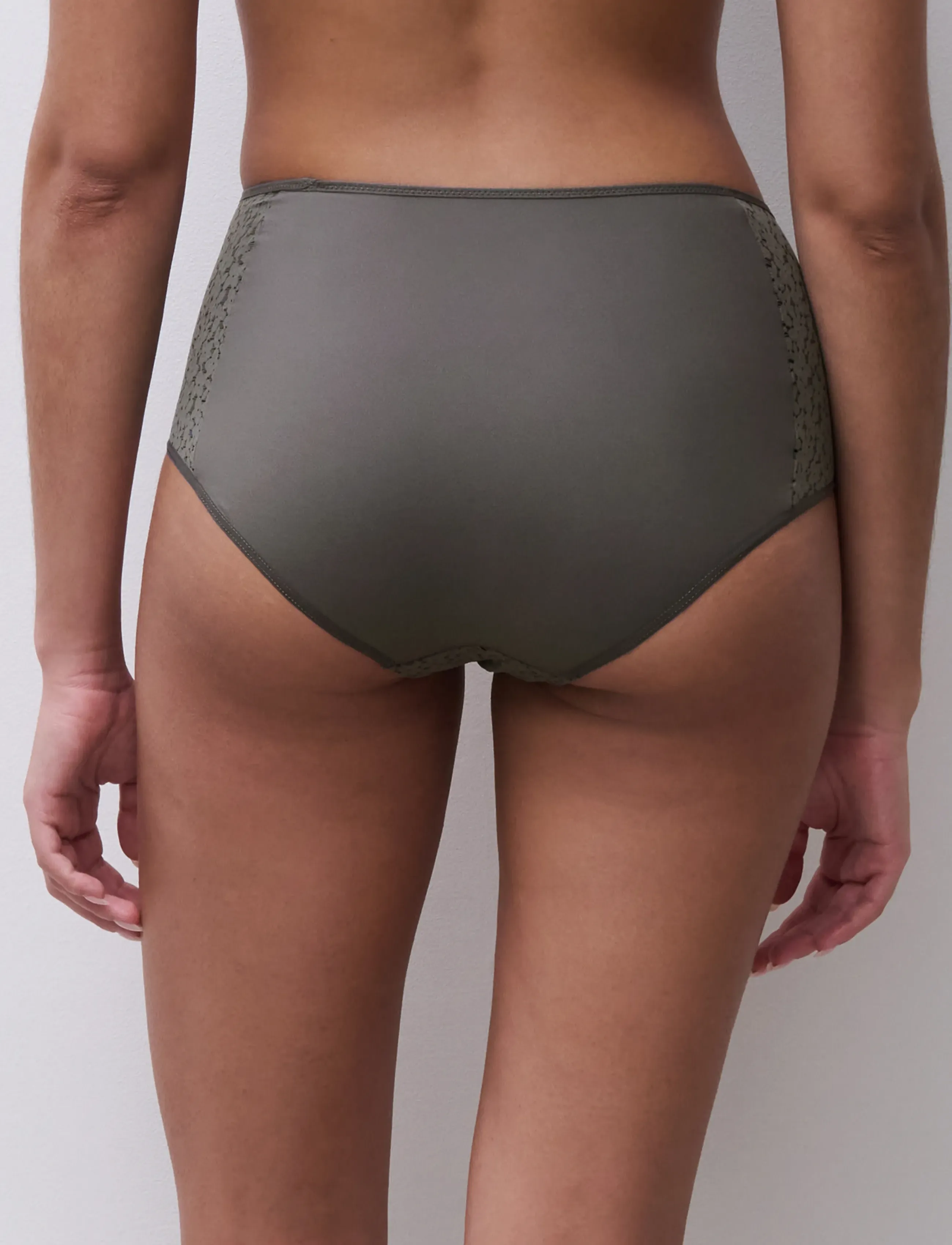 CHANTELLE - Norah High-waisted full brief - midi & maxi slips - vert argile - 3