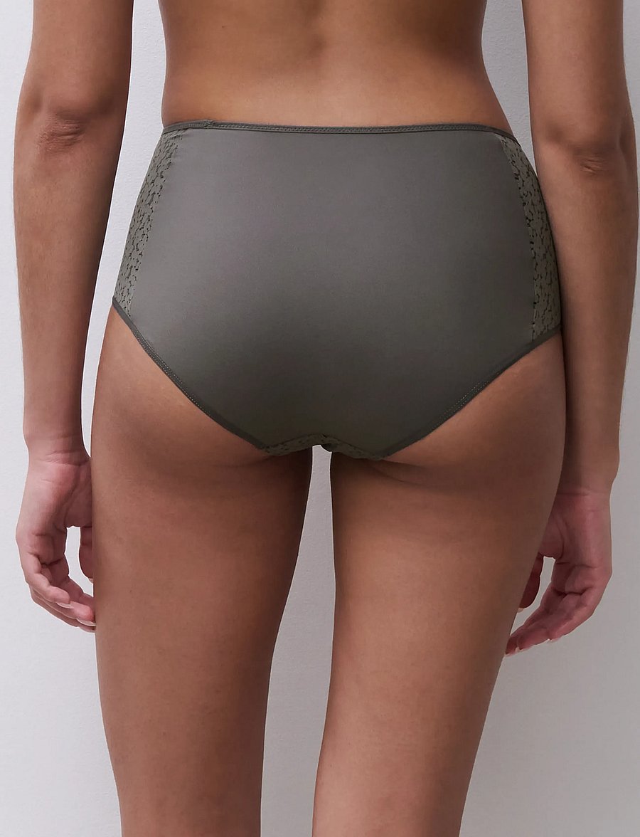 CHANTELLE - Norah High-waisted full brief - midi & maxi slips - vert argile - 3