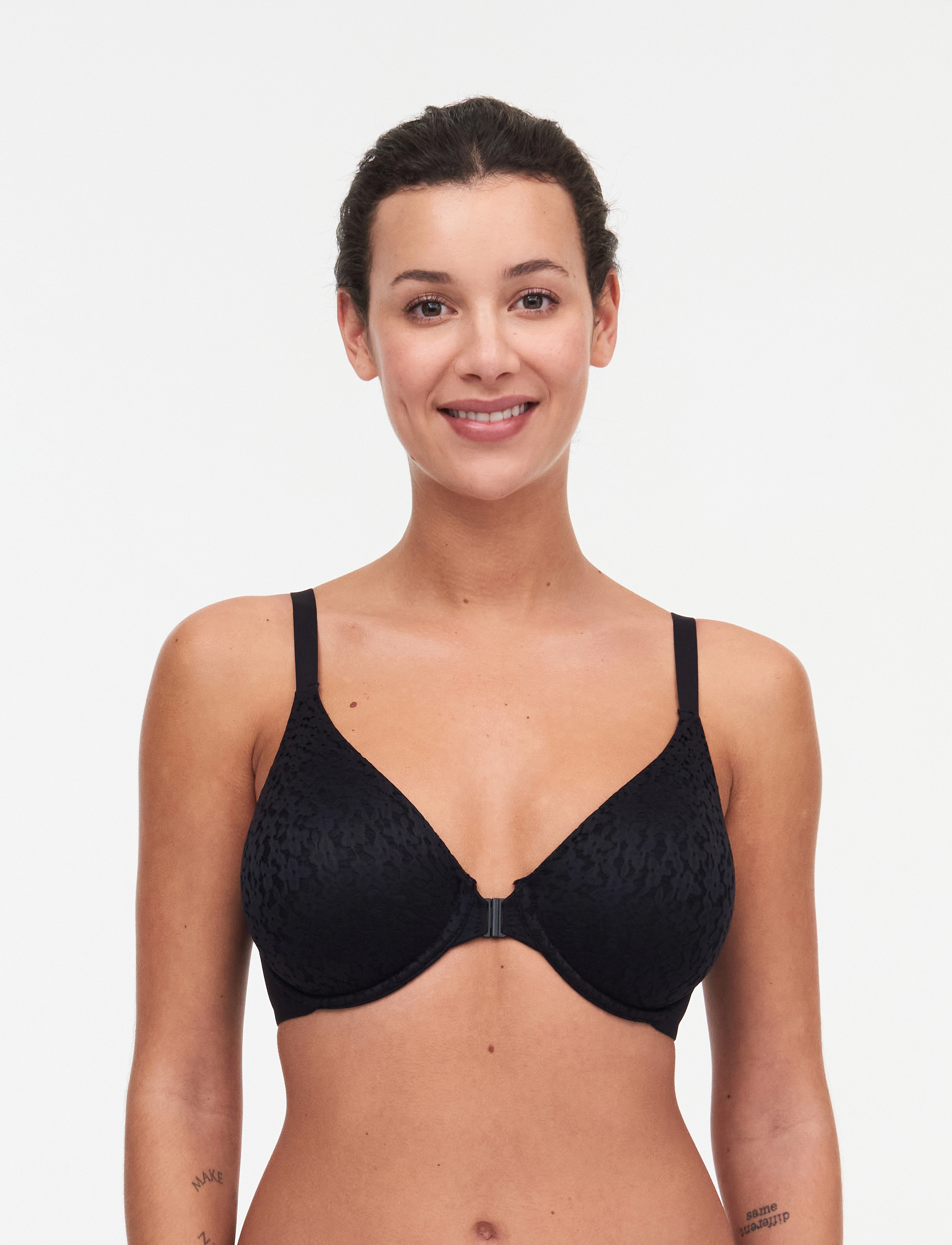 CHANTELLE Norah Front Closer Bra, 70 E, Black, Bh'Er & Toppe > Bh'Er Med Ledning, Dame