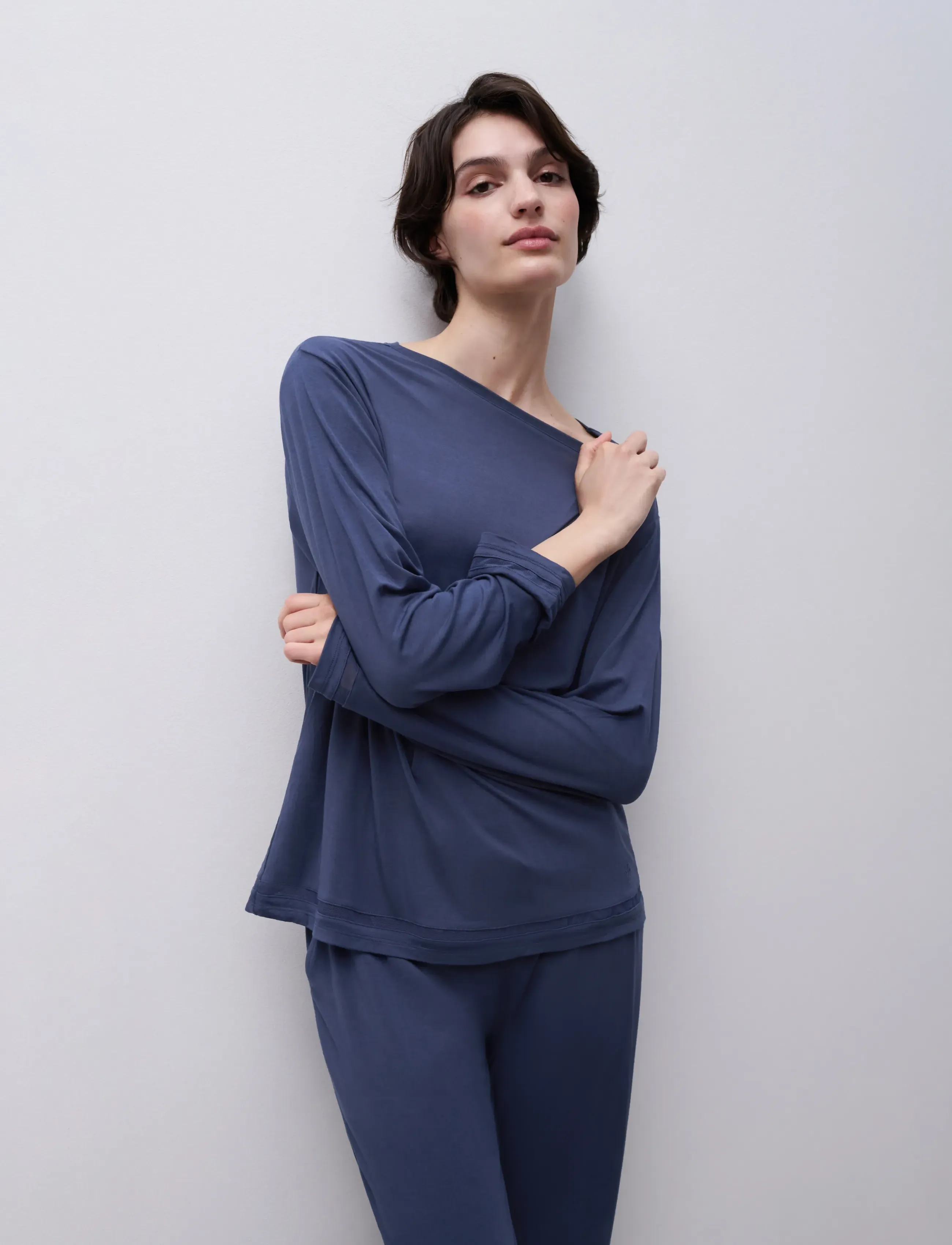 CHANTELLE - Joe LS T-shirt - blue carbon - 4