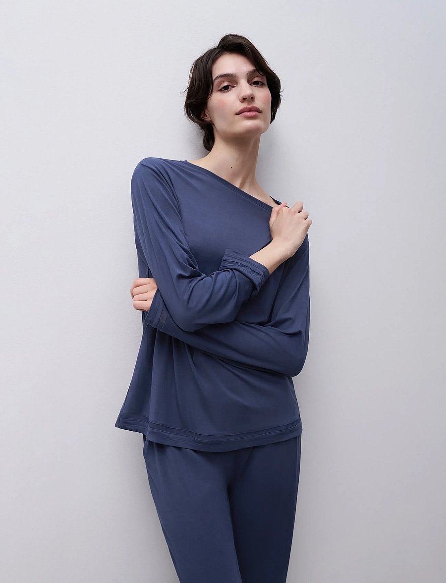 CHANTELLE - Joe LS T-shirt - oberteile - blue carbon - 4