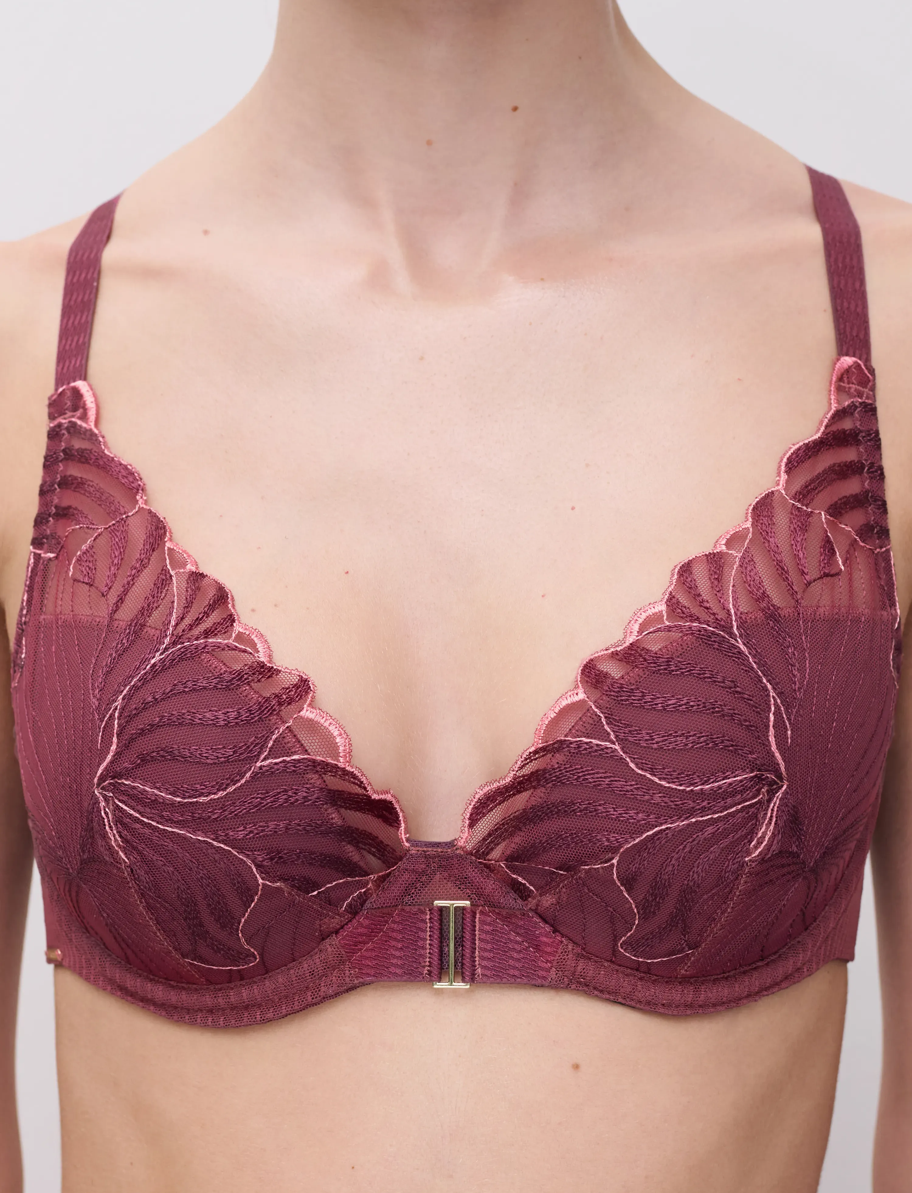CHANTELLE - LEGEND T-shirt plunge bra - brjóstahaldari með djúpri skoru - sienna / guava - 4