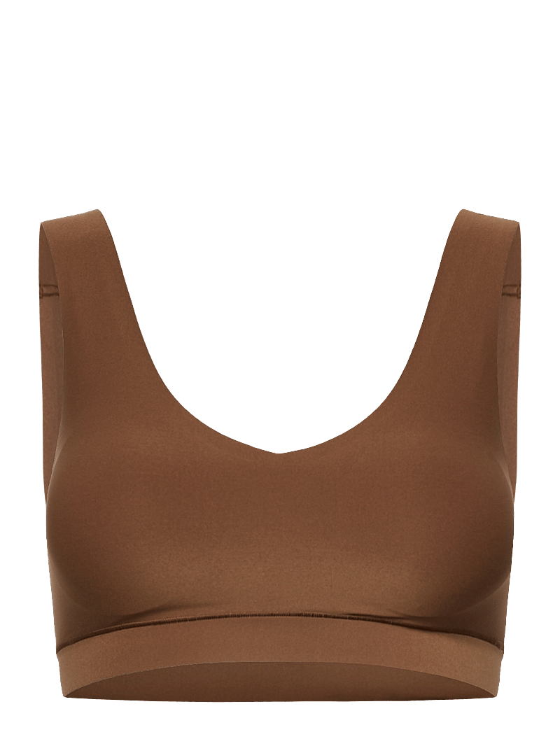 CHANTELLE - Soft Stretch Padded V-Neck Top - tank-top-bhs - cocoa - 1