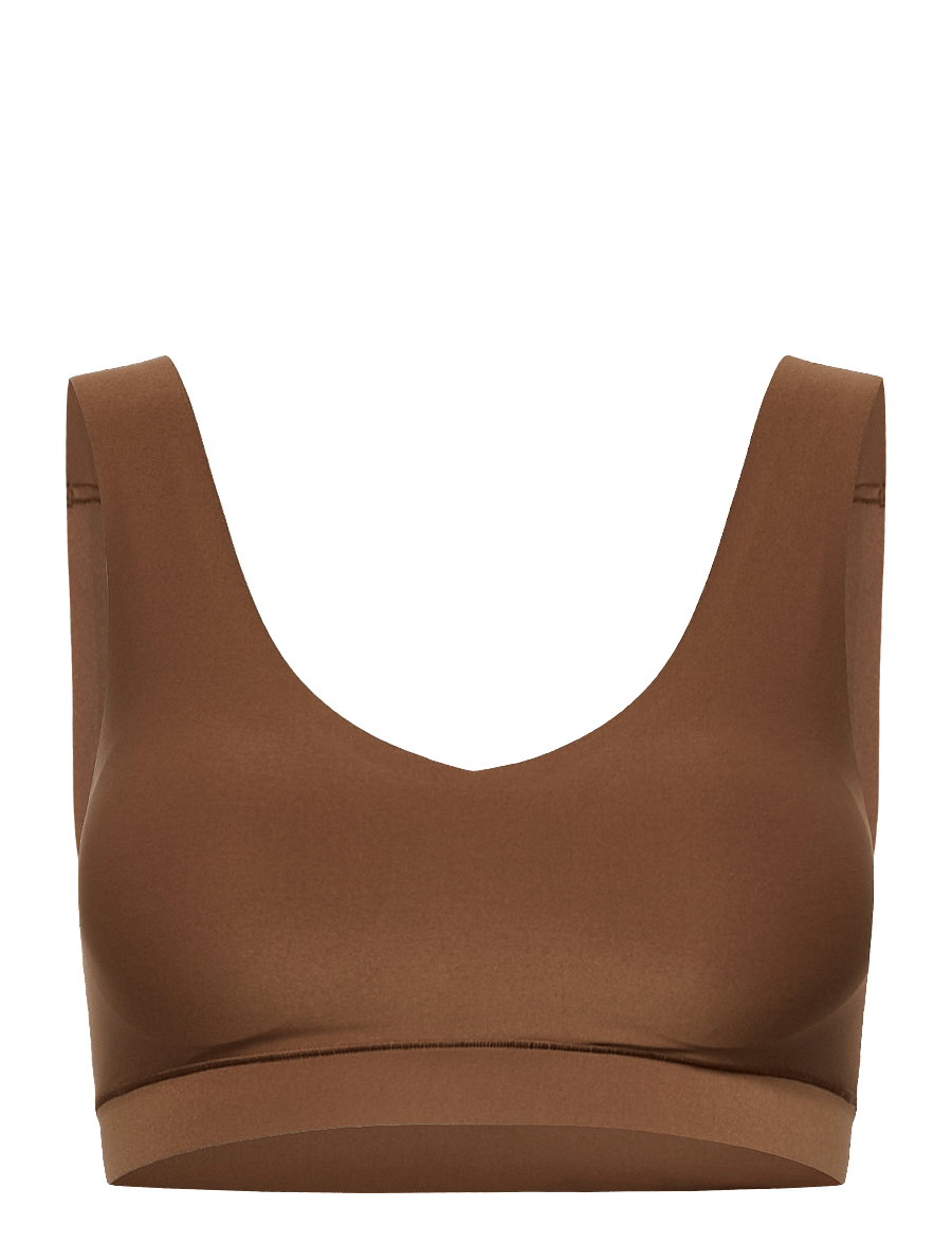 CHANTELLE - Soft Stretch Padded V-Neck Top - bh'er uden bøjle - cocoa - 1