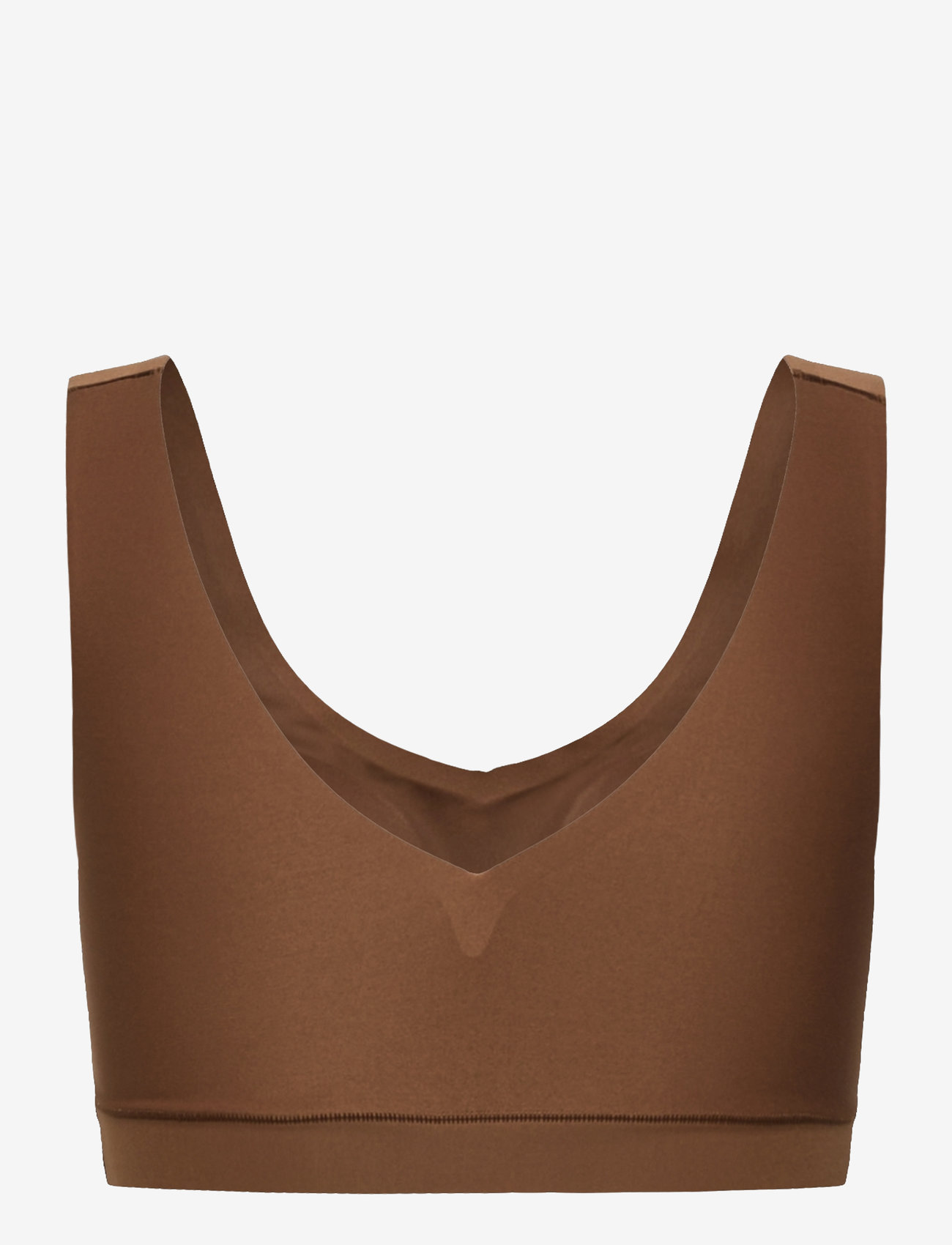 CHANTELLE - Soft Stretch Padded V-Neck Top - bh-linnen - cocoa - 2