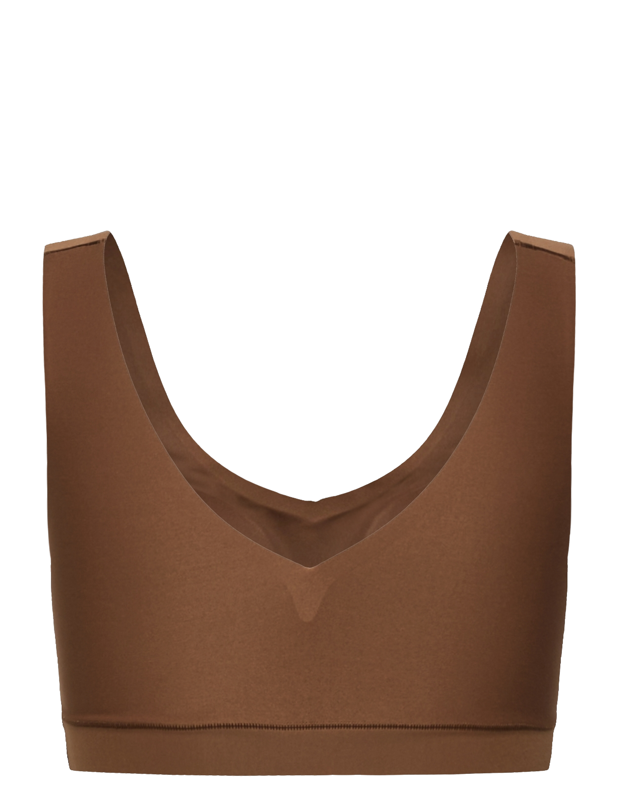 CHANTELLE - Soft Stretch Padded V-Neck Top - bh'er uden bøjle - cocoa - 2