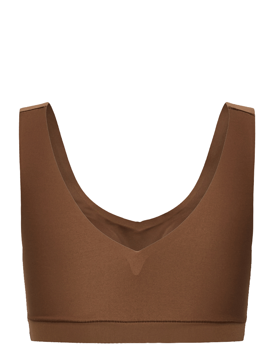 CHANTELLE - Soft Stretch Padded V-Neck Top - bh'er uden bøjle - cocoa - 2