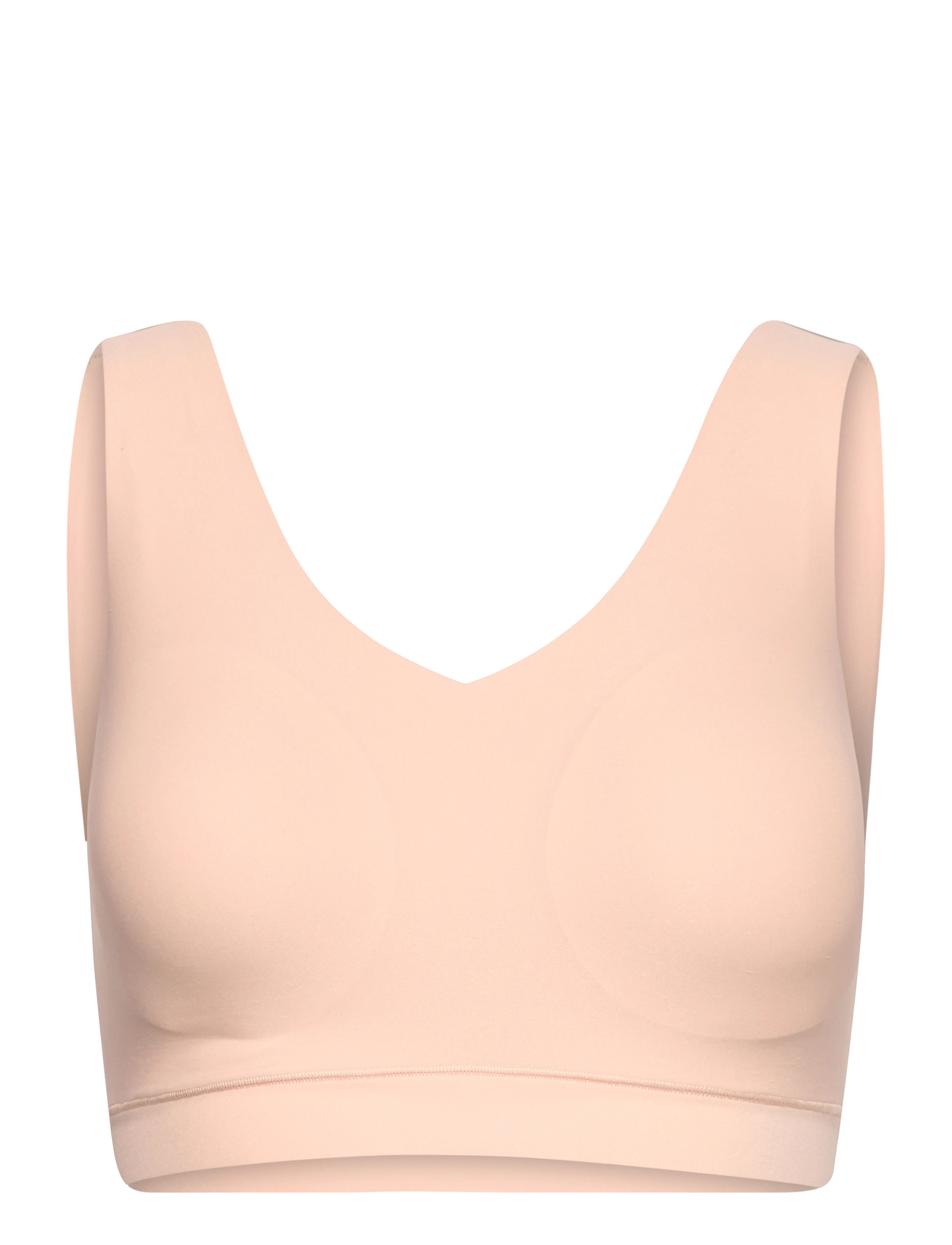 CHANTELLE Soft Stretch Padded V-Neck Top - Bralette - GOLDEN BEIGE / pink/rose
