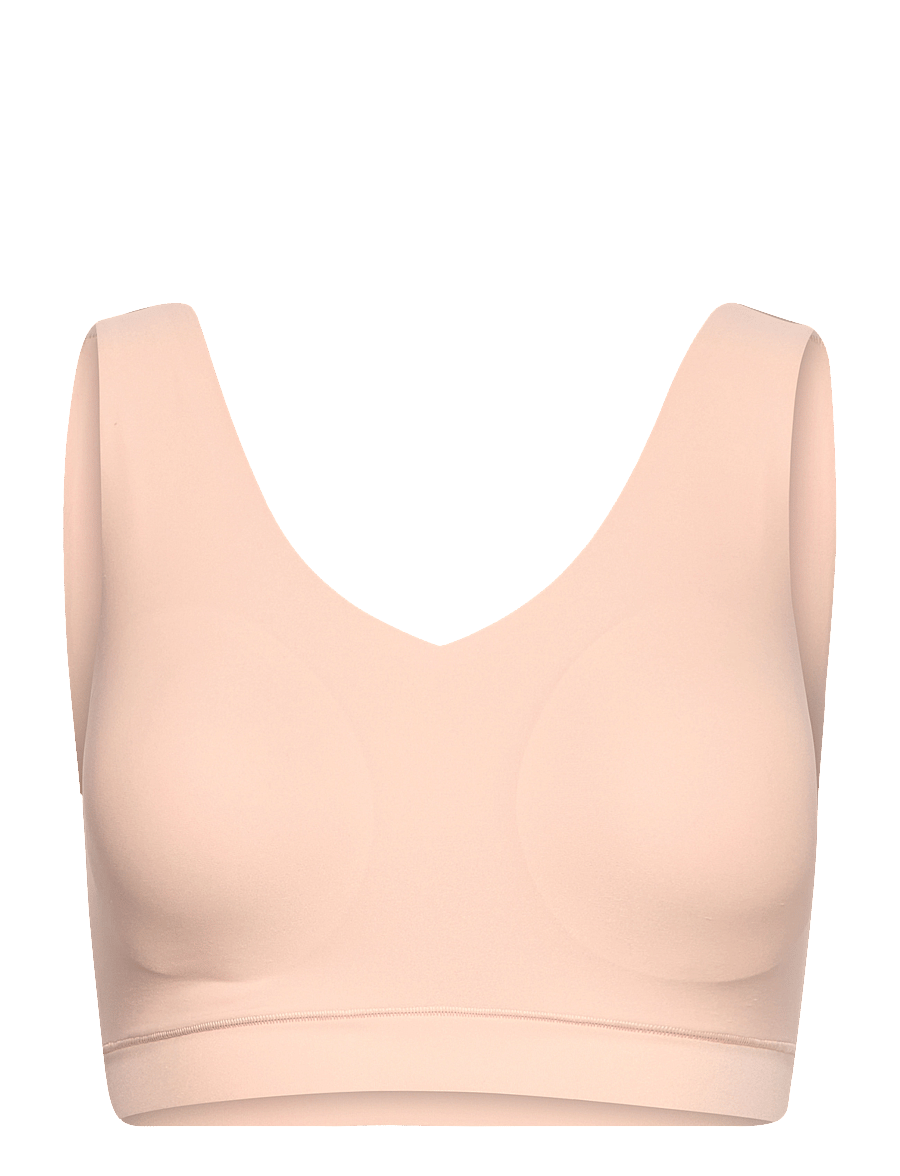 CHANTELLE - Soft Stretch Padded V-Neck Top - tank top-bh'er - golden beige - 1
