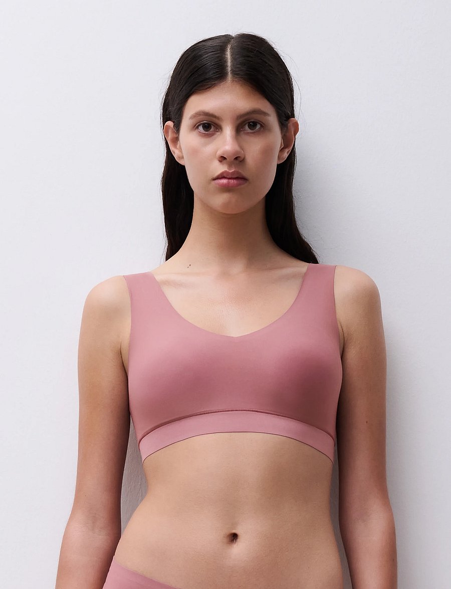 CHANTELLE - Soft Stretch Padded V-Neck Top - tank top rinnahoidjad - rose des bois - 2