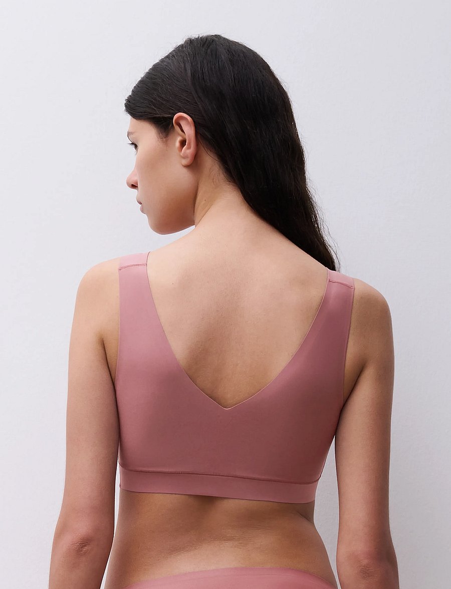 CHANTELLE - Soft Stretch Padded V-Neck Top - tank top rinnahoidjad - rose des bois - 3
