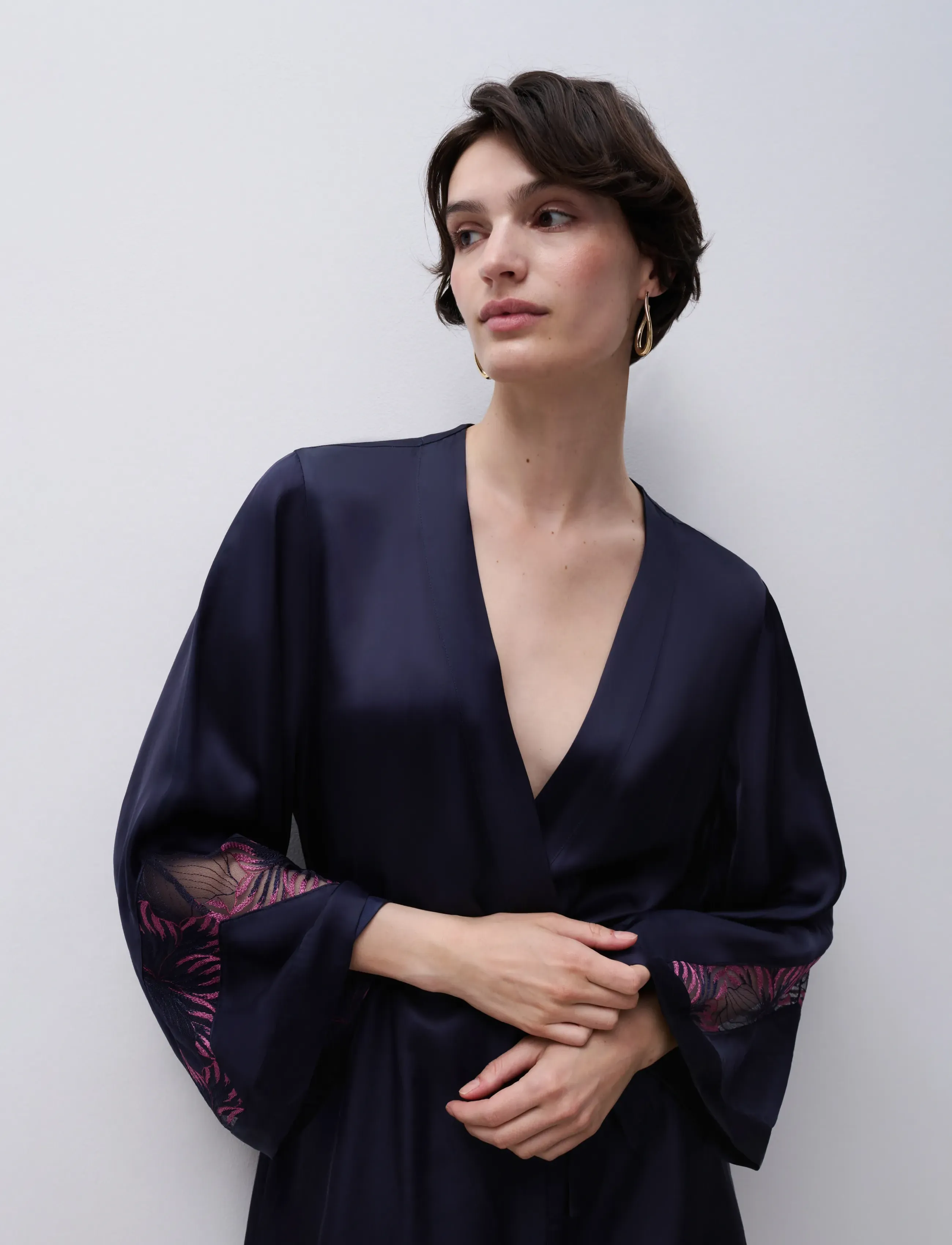 CHANTELLE Legend Kimono, Damen, Kimono Morgenmantel, Marineblau, Gr.S