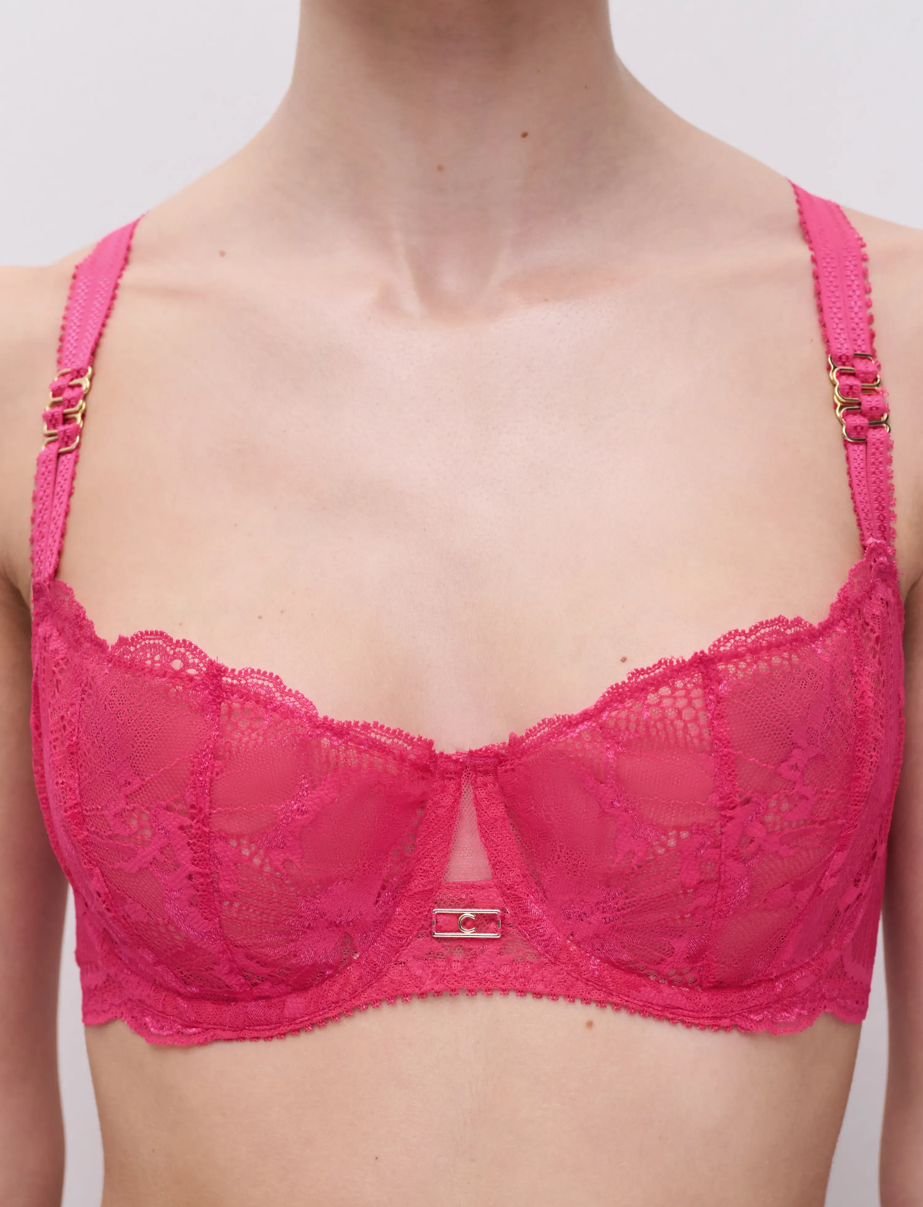 CHANTELLE - MUSE Halfcup balconette bra - wired bras - lipstick - 3