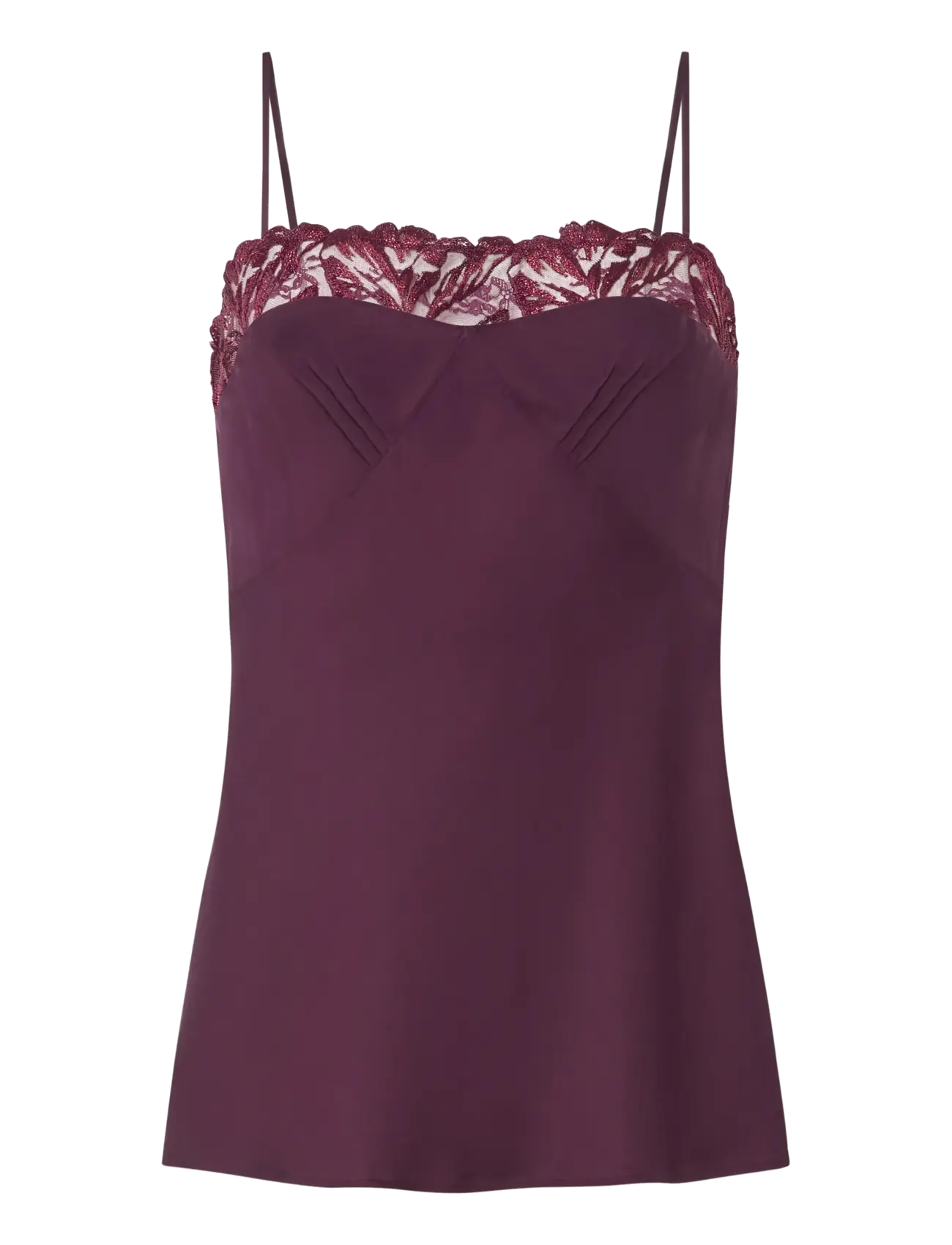 CHANTELLE Illusion Camisole - Lingerie - AUBERGINE / burgundy