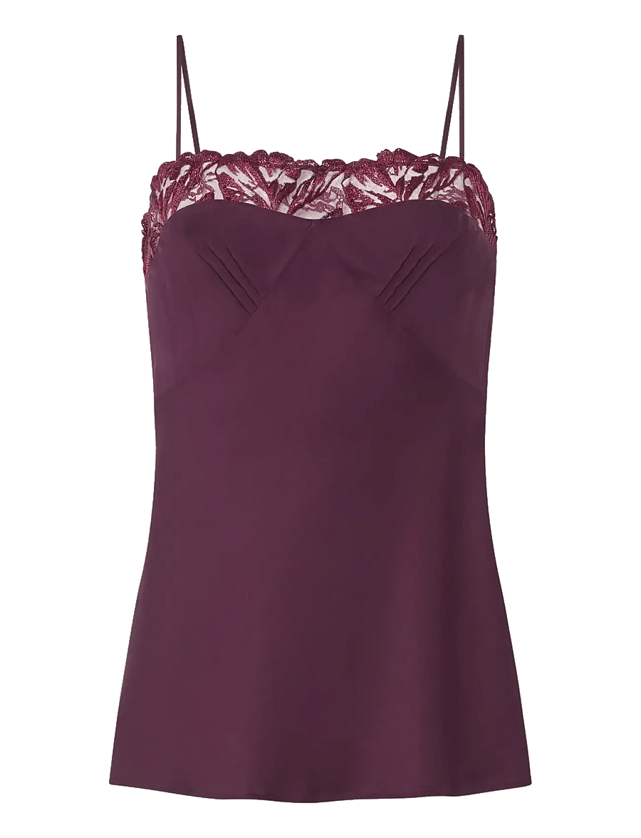 CHANTELLE - Illusion Camisole - oberteile - aubergine - 1