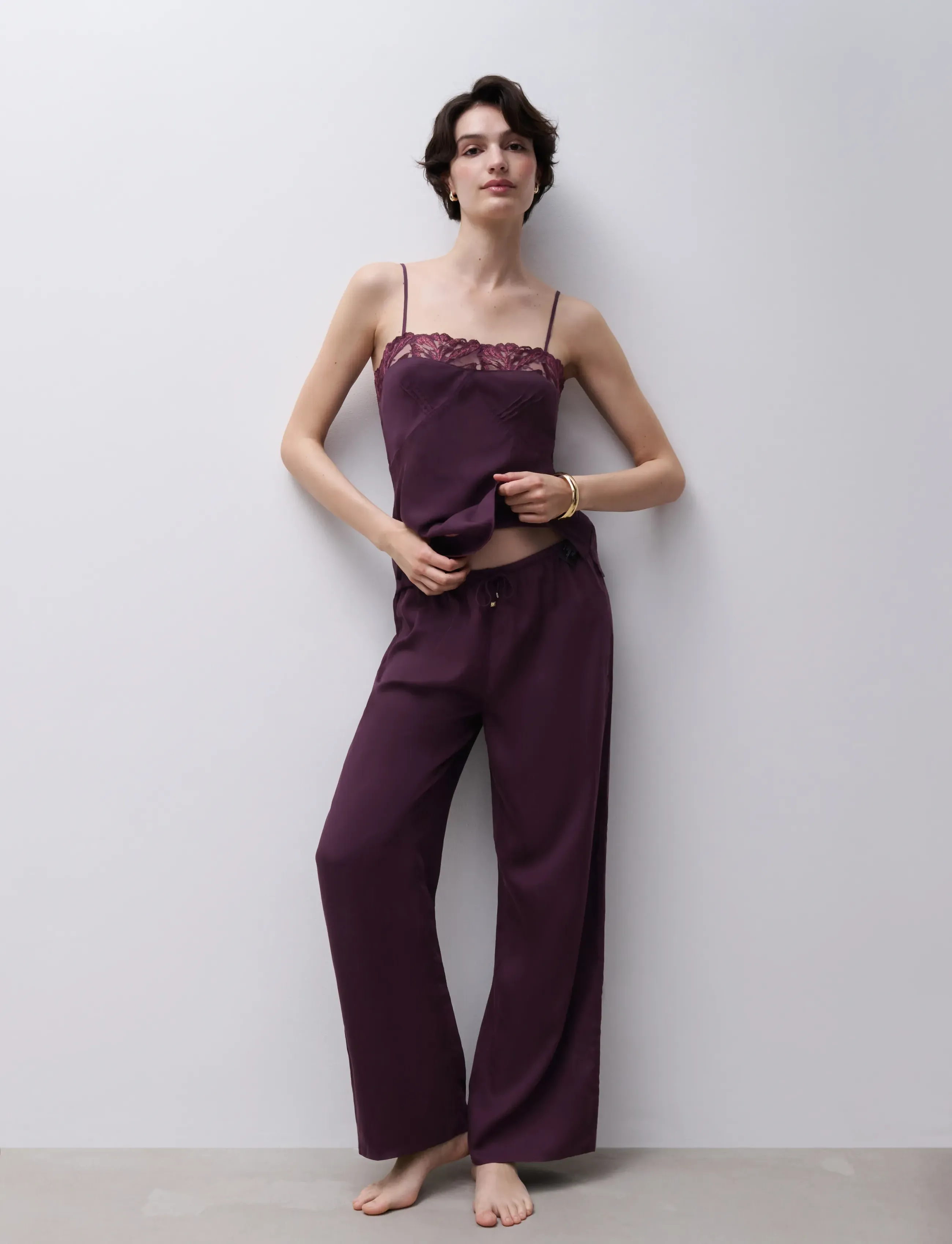 CHANTELLE - Illusion Camisole - tops - aubergine - 0