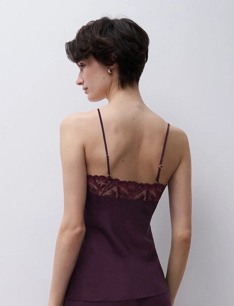 CHANTELLE - Illusion Camisole - oberteile - aubergine - 4