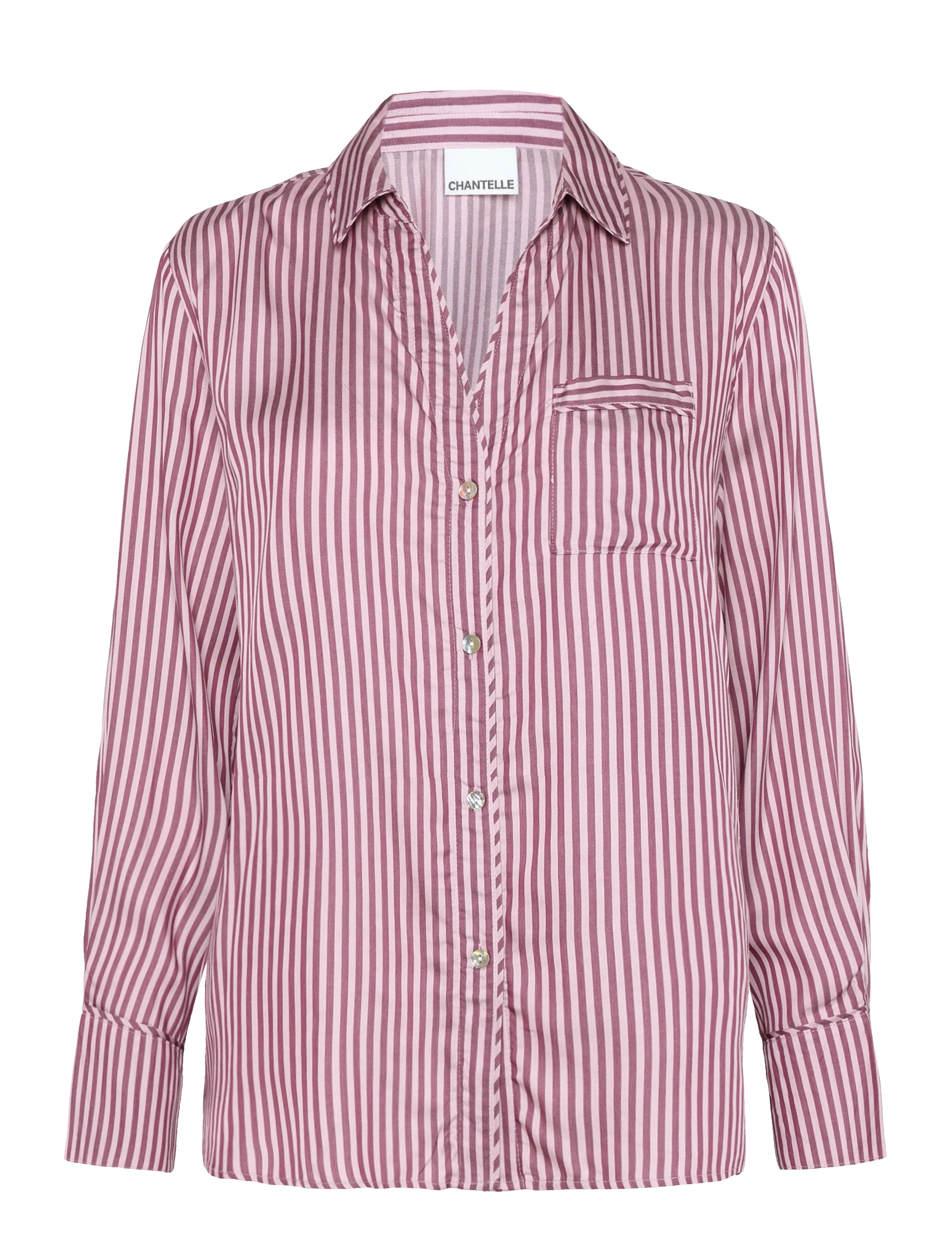 CHANTELLE Mael LS T-shirt - Pyjamas & loungewear - CHERRY STRIPES / burgundy