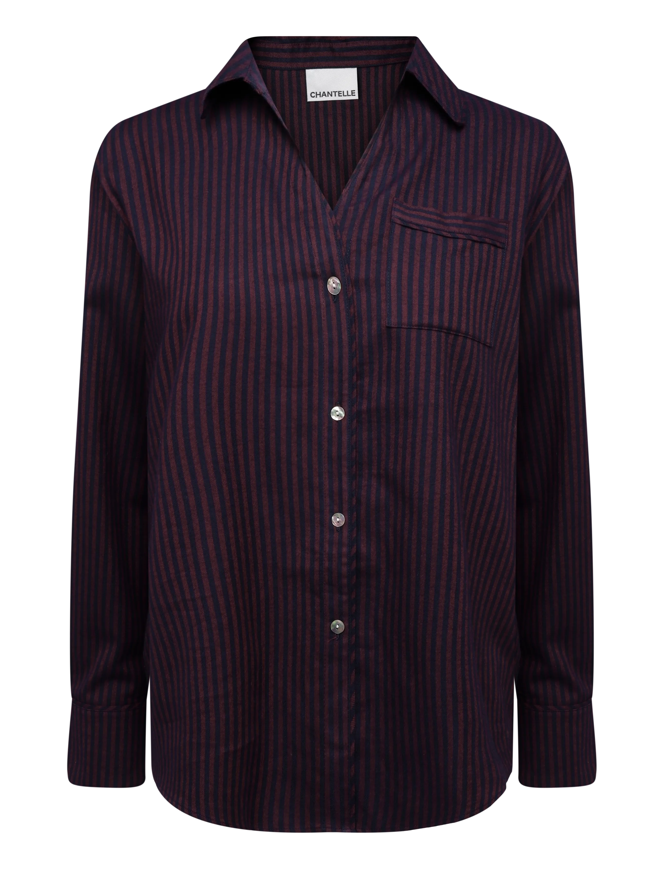 CHANTELLE Gabriel LS shirt - Pyjamas & loungewear - SAILOR STRIPES / burgundy
