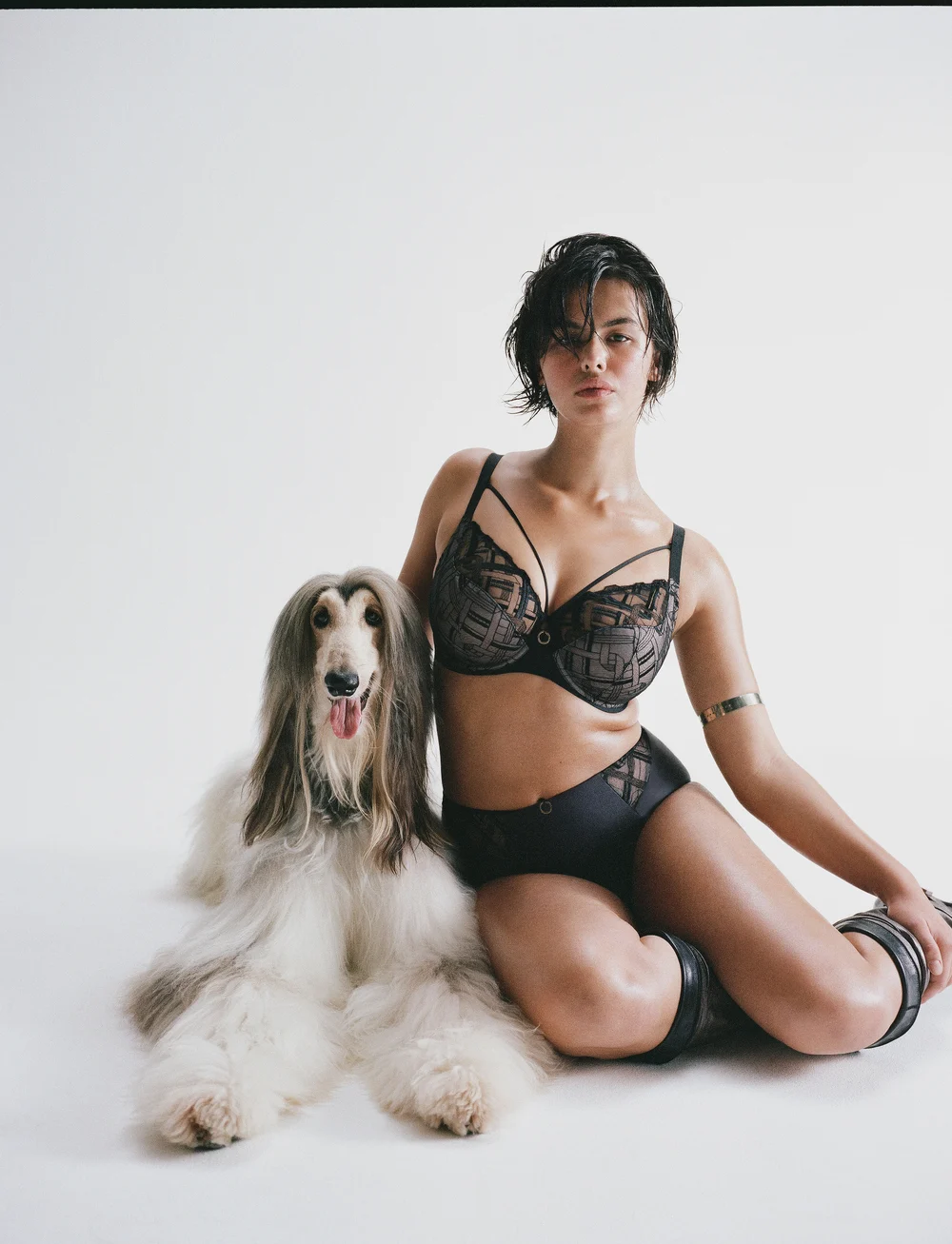 CHANTELLE - Graphic Support Covering Underwired Bra - full cup bras - black - 3