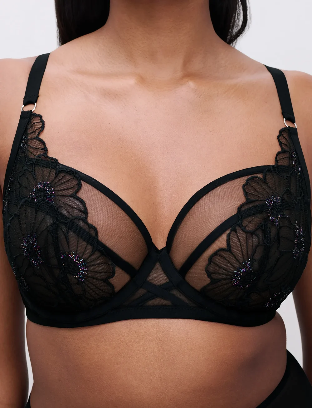 CHANTELLE - LUSH Underwire Covering bra - balconette bhs - festive black - 3