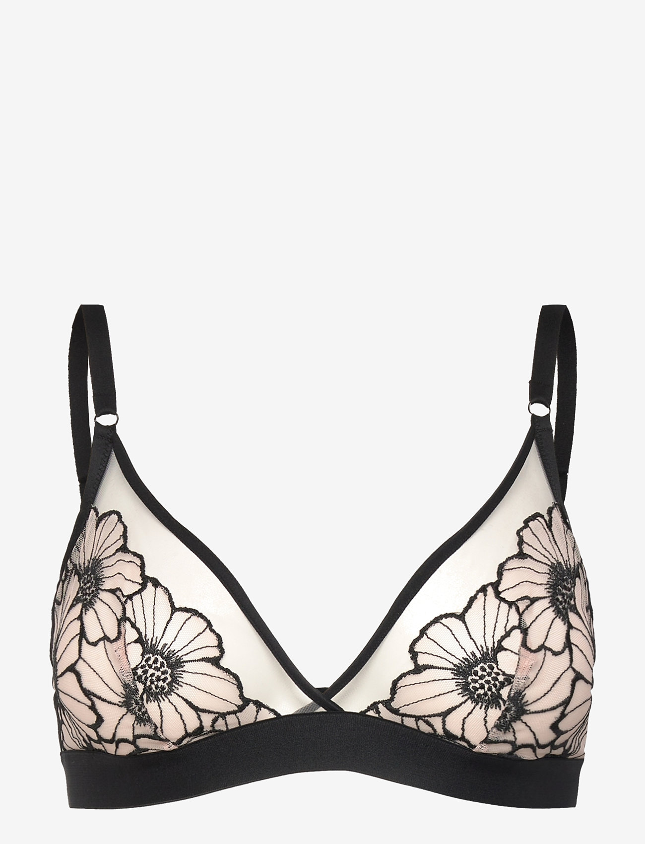 CHANTELLE - Lush Wirefree triangle bra - bralette - black / soft pink - 1