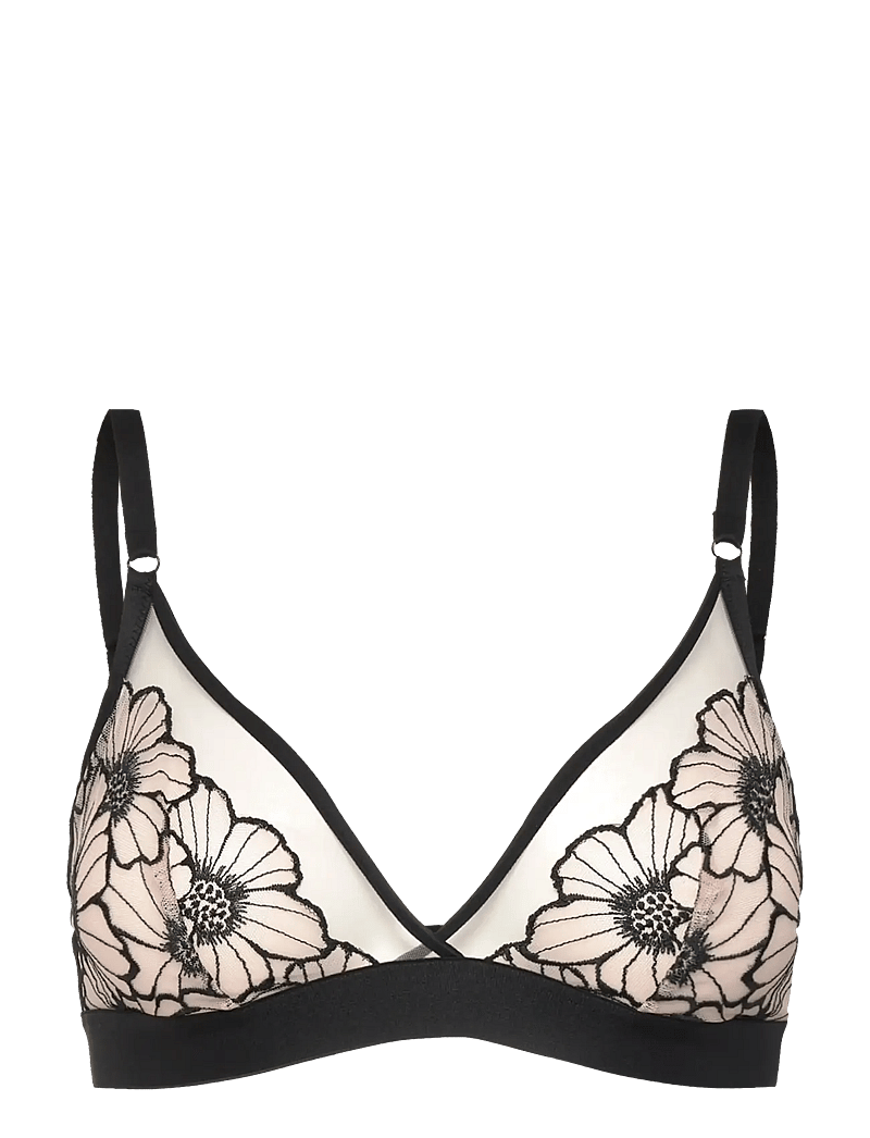 CHANTELLE - Lush Wirefree triangle bra - bralette - black / soft pink - 1