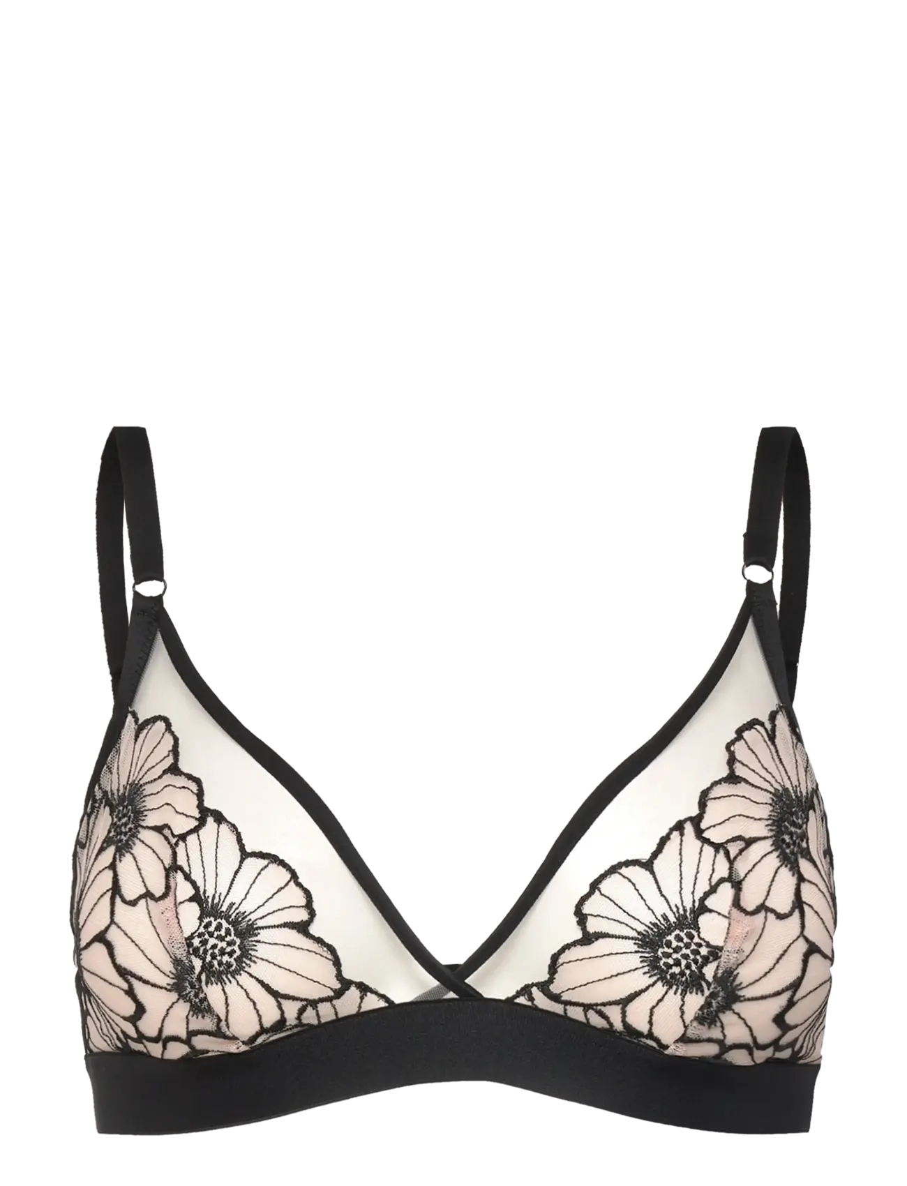 CHANTELLE Lush Wirefree triangle bra - Bralette - BLACK / SOFT PINK / black