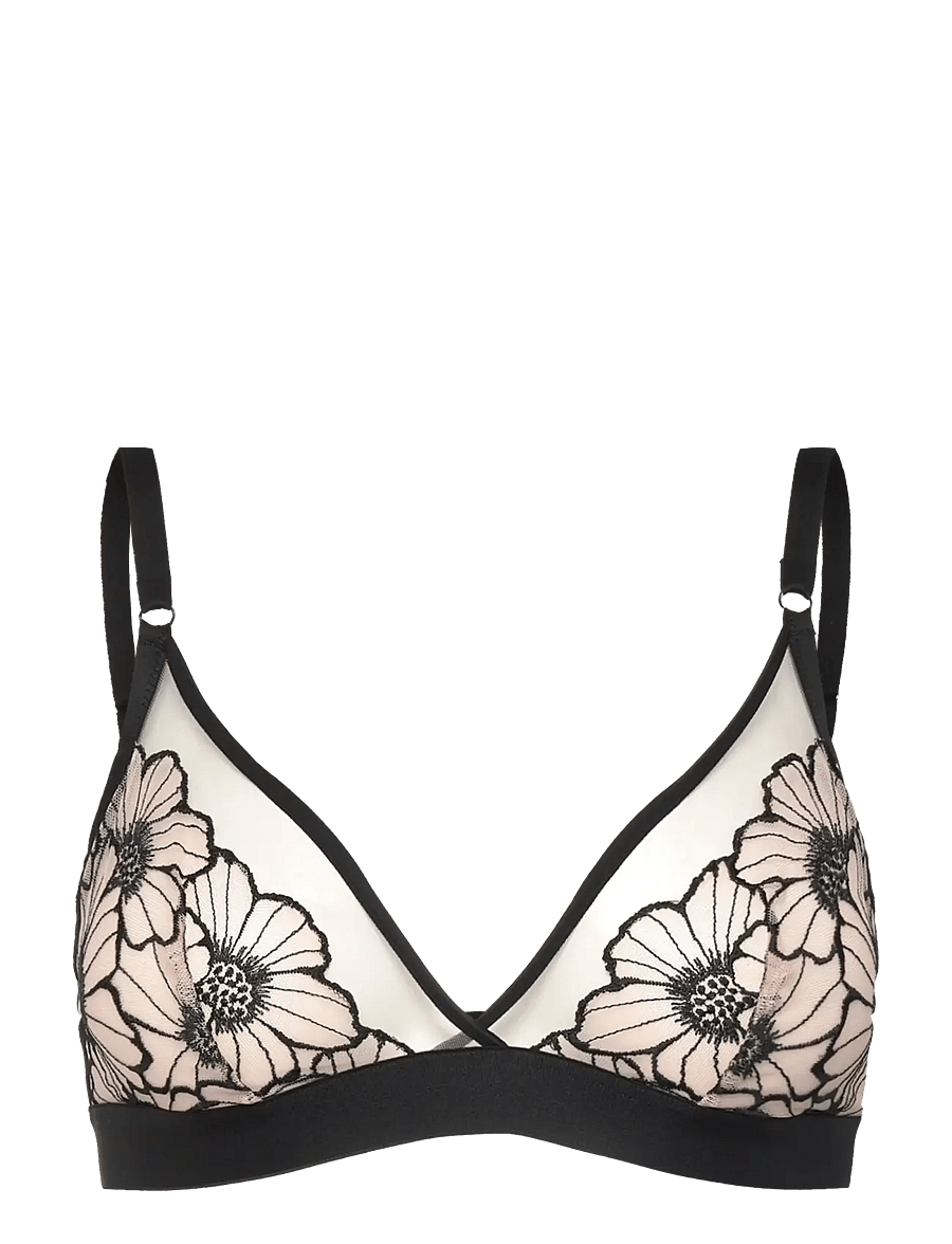 CHANTELLE - LUSH Wirefree triangle bra - bralette - black / soft pink - 1