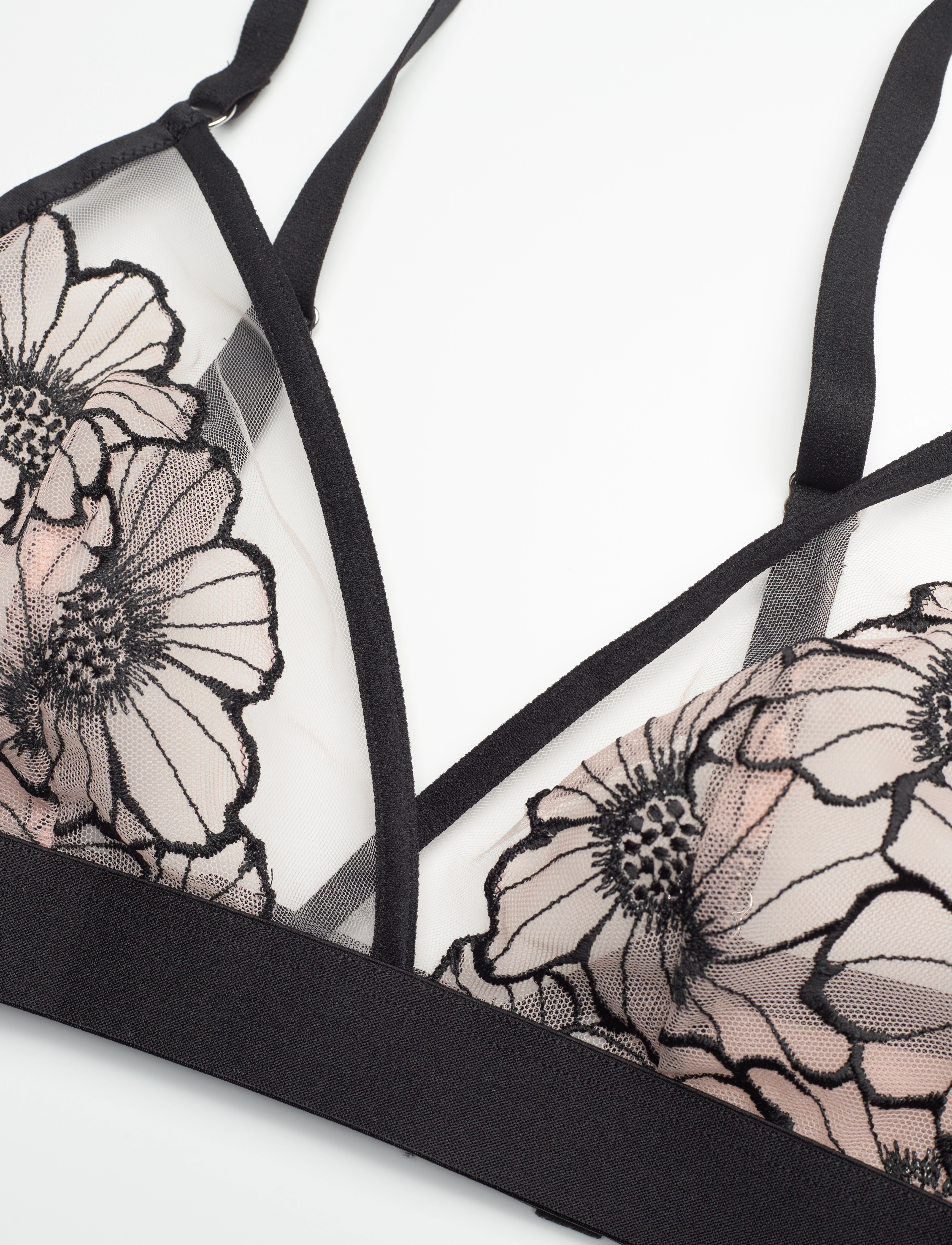 CHANTELLE - LUSH Wirefree triangle bra - mjúkir brjóstahaldarar - black / soft pink - 5