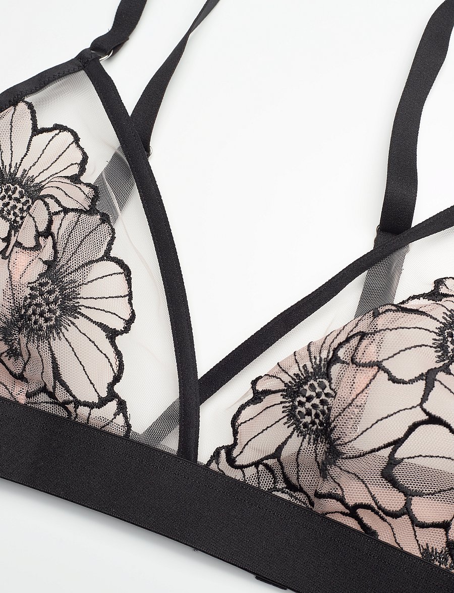 CHANTELLE - LUSH Wirefree triangle bra - bralette - black / soft pink - 5