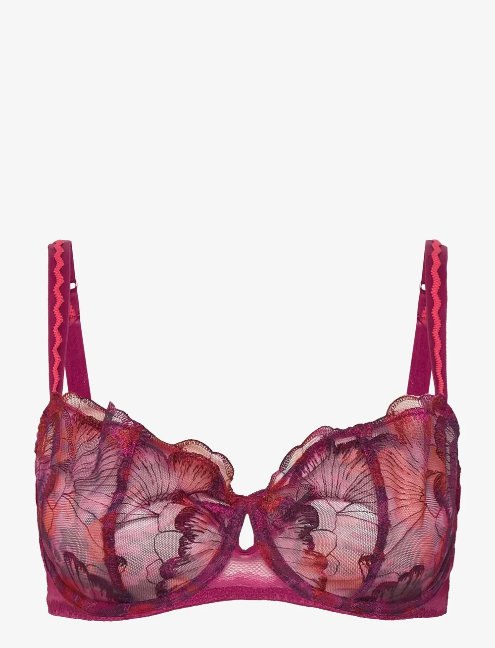 CHANTELLE - LILY Underwire half cup bra - wired bras - dark fushia multico - 1