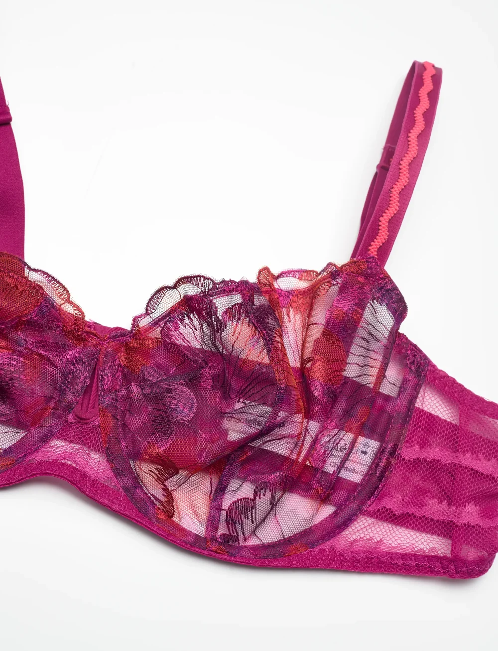 CHANTELLE - LILY Underwire half cup bra - wired bras - dark fushia multico - 5
