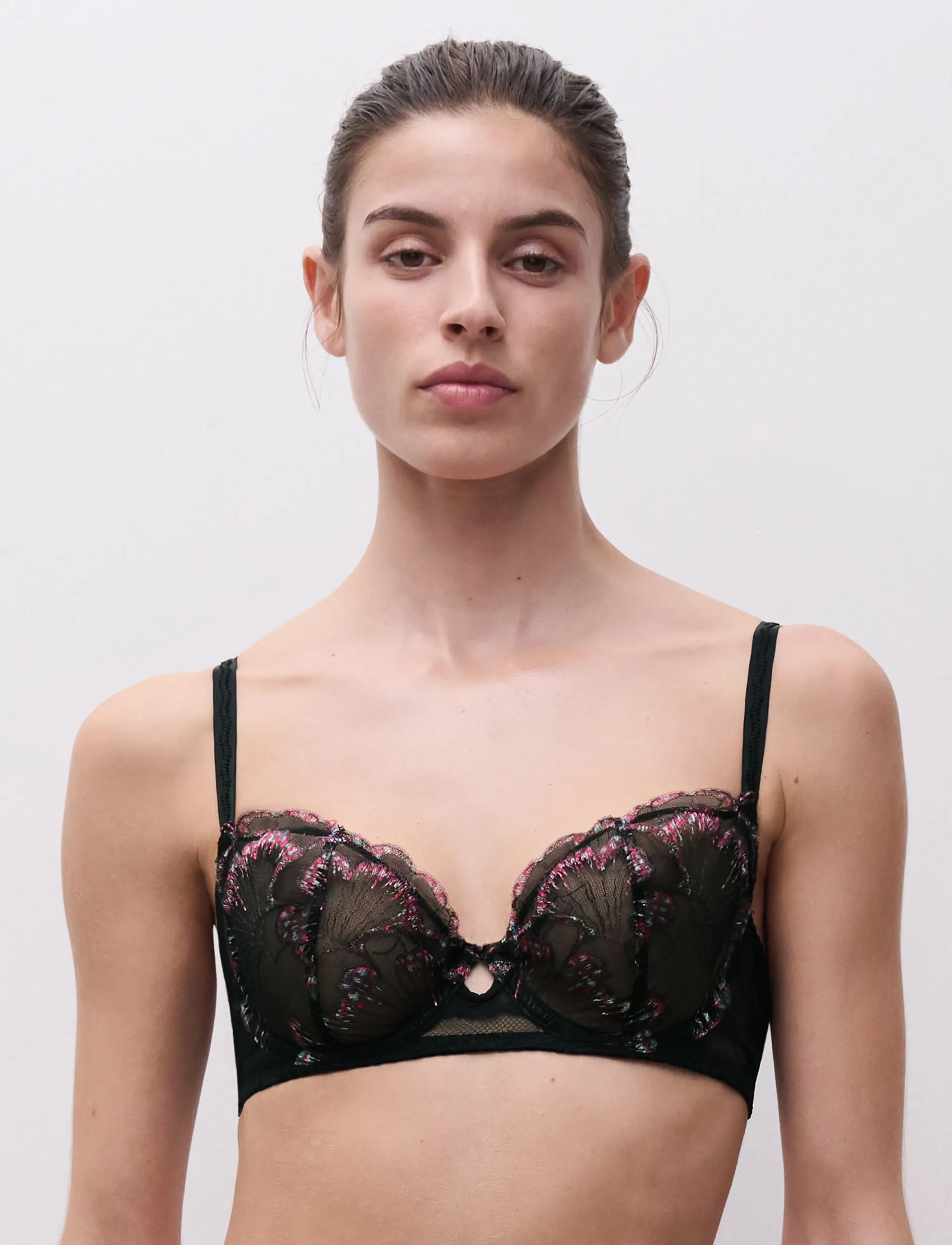 CHANTELLE Lily Underwire Half Cup Bra, Kvinder, Bøjle Halvskål Bh, Sort, Str: 75 F