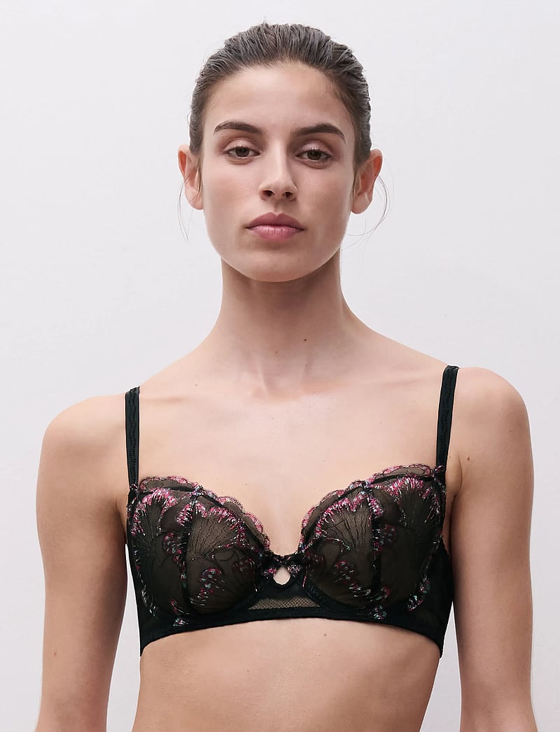 CHANTELLE - LILY Underwire half cup bra - traadiga rinnahoidjad - romantic black - 0