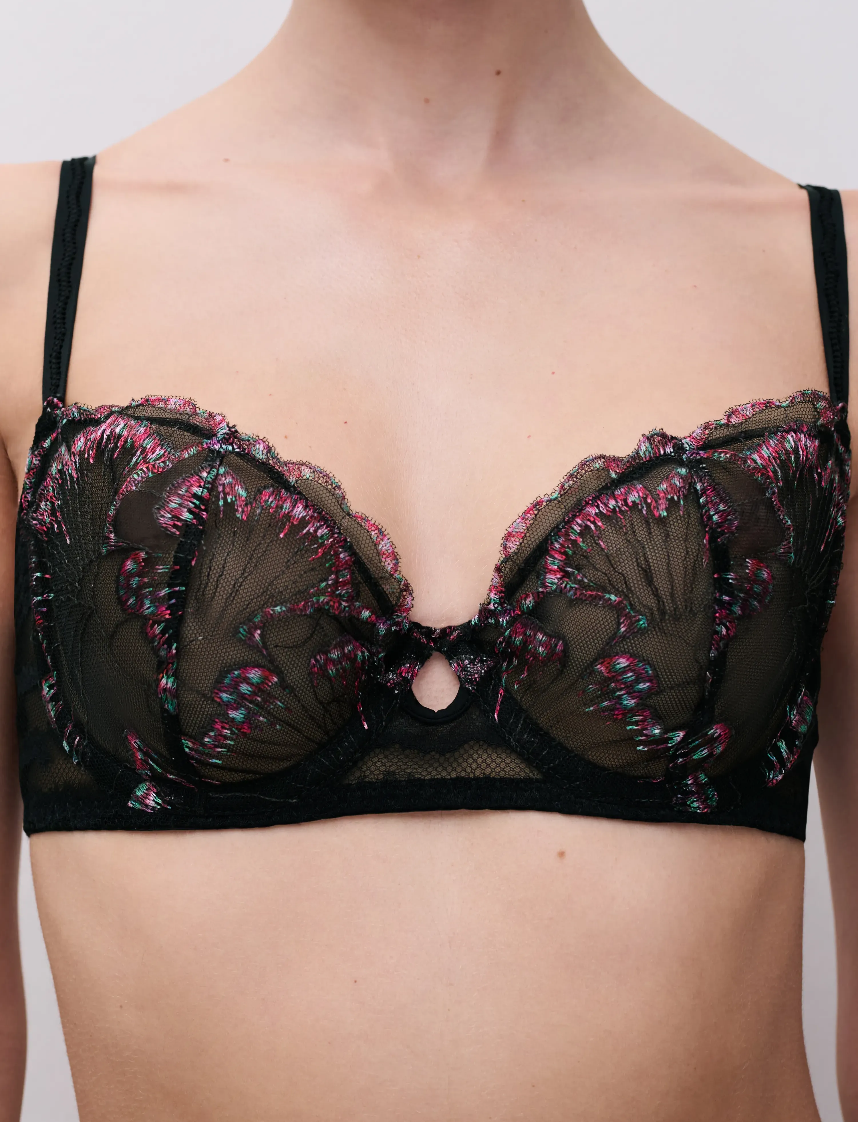 CHANTELLE - LILY Underwire half cup bra - wired bras - romantic black - 3
