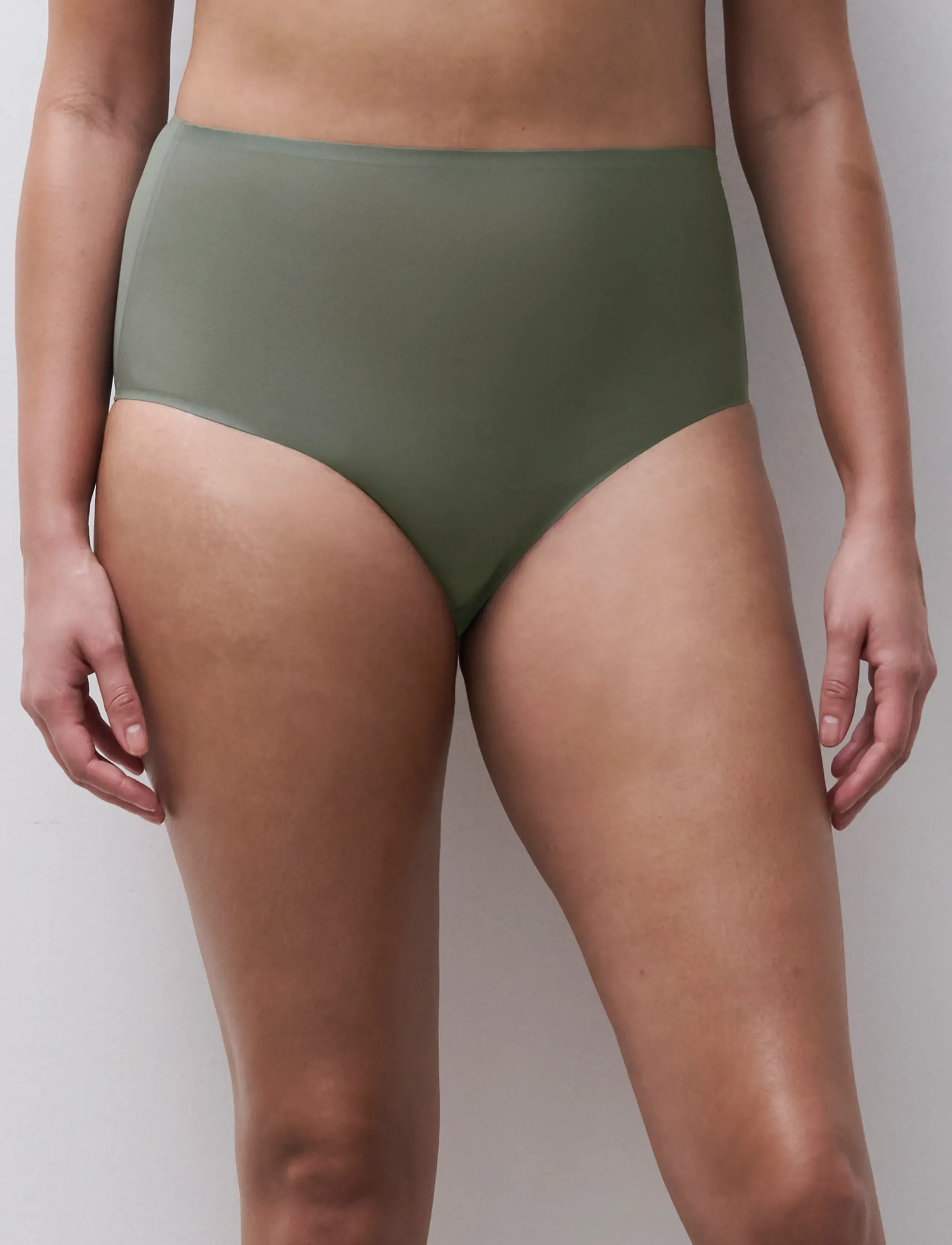 CHANTELLE - Softstretch Highwaisted fullbrief - midi & maxi briefs - vert argile - 0
