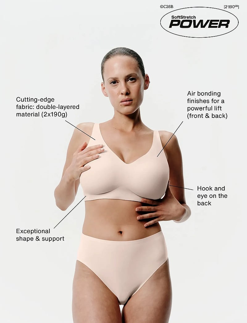 CHANTELLE - Softstretch Power Plunge wirefreebra - bügellose bhs - golden beige - 0