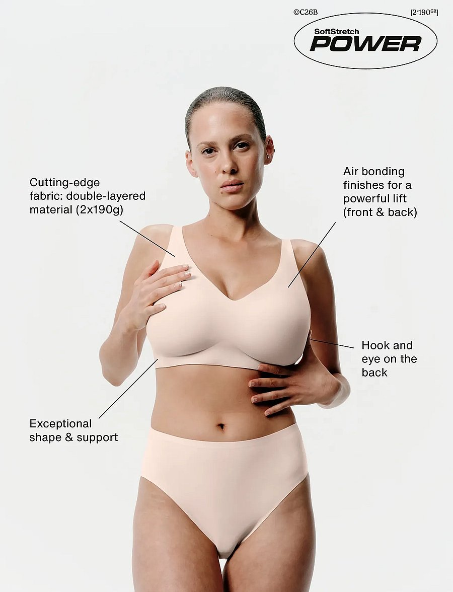 CHANTELLE - Softstretch Power Wirefree top - tugikaarteta rinnahoidjad - golden beige - 0