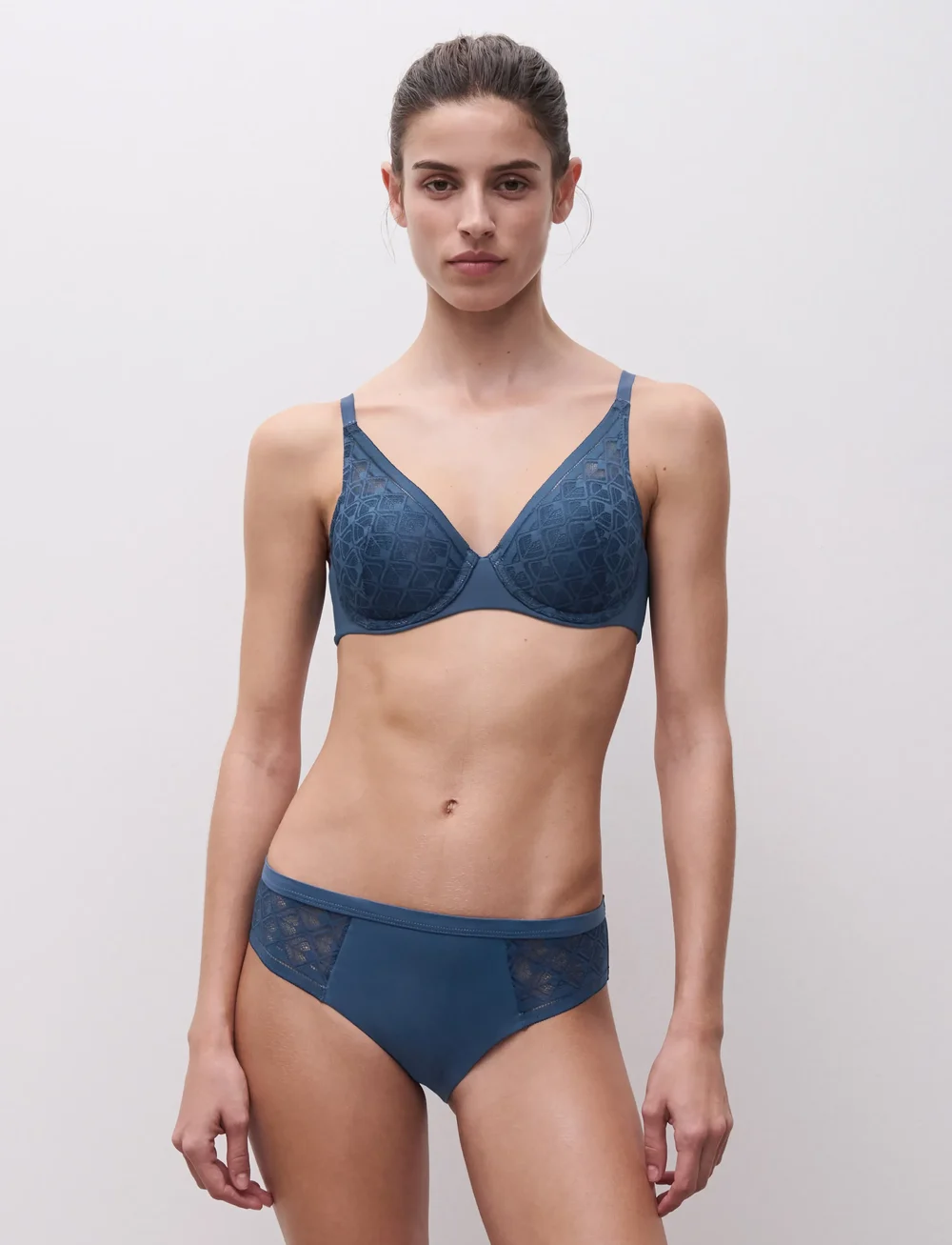 CHANTELLE - Ace T-shirt covering memory bra - bøjle-bh’er - jeans blue - 0