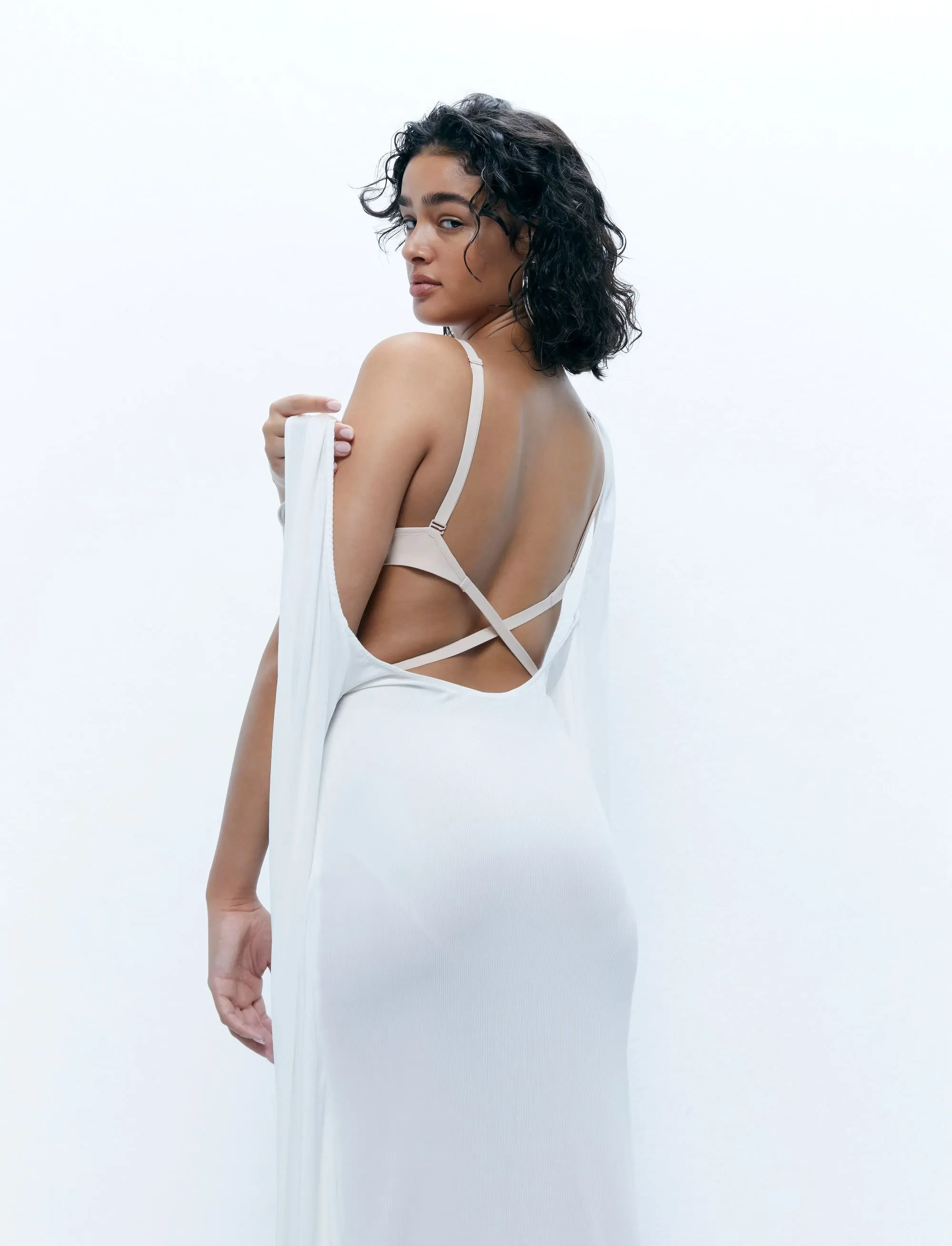 CHANTELLE Open Back T-Shirt Bra, Kvinder, Open Back T-shirt BH, Beige, Str: L
