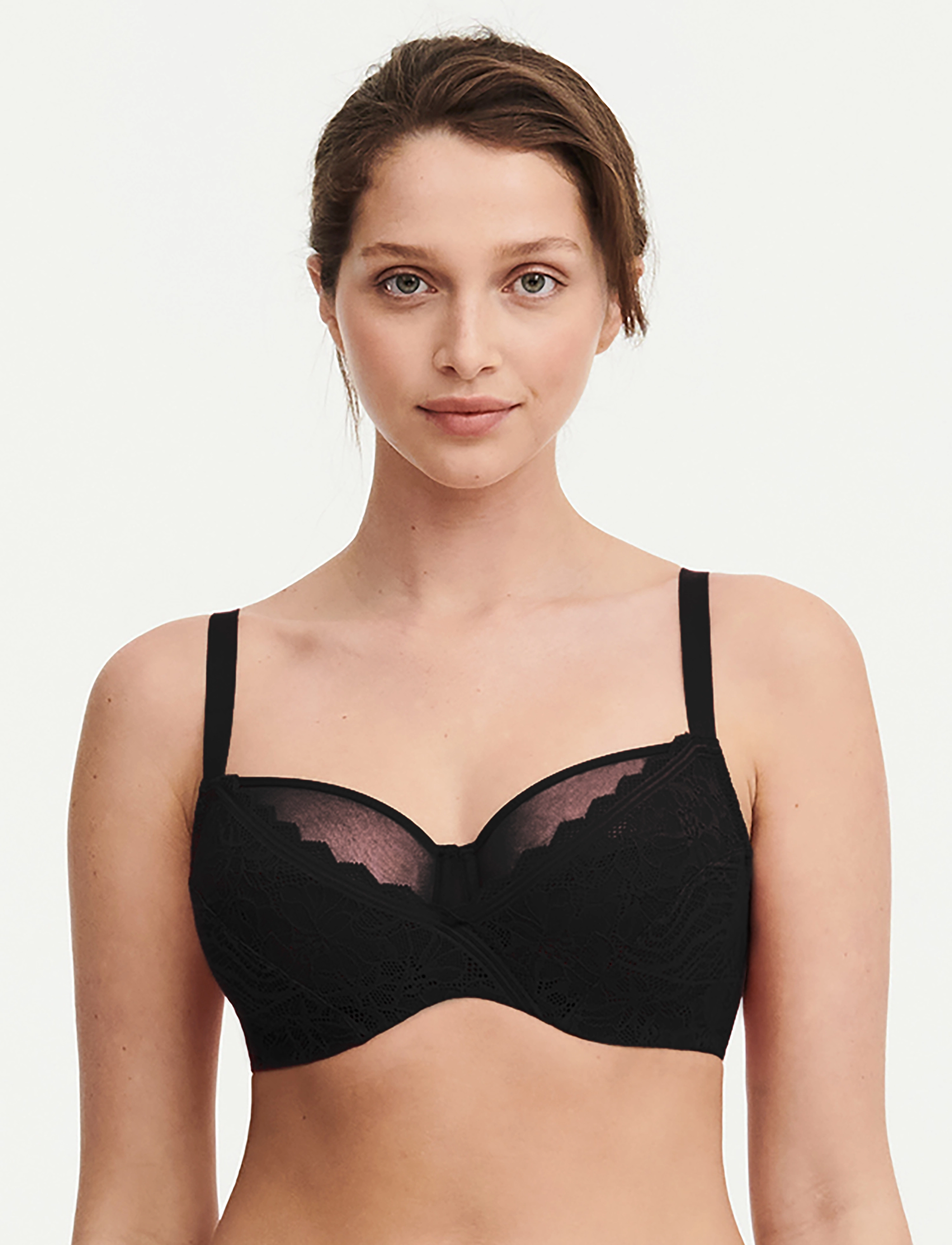 CHANTELLE Floral Touch Very Covering Underwired Bra, 75 C, Black, Bh'Er Og Toppe > Bh'Er Med Fuld Skål, Dame