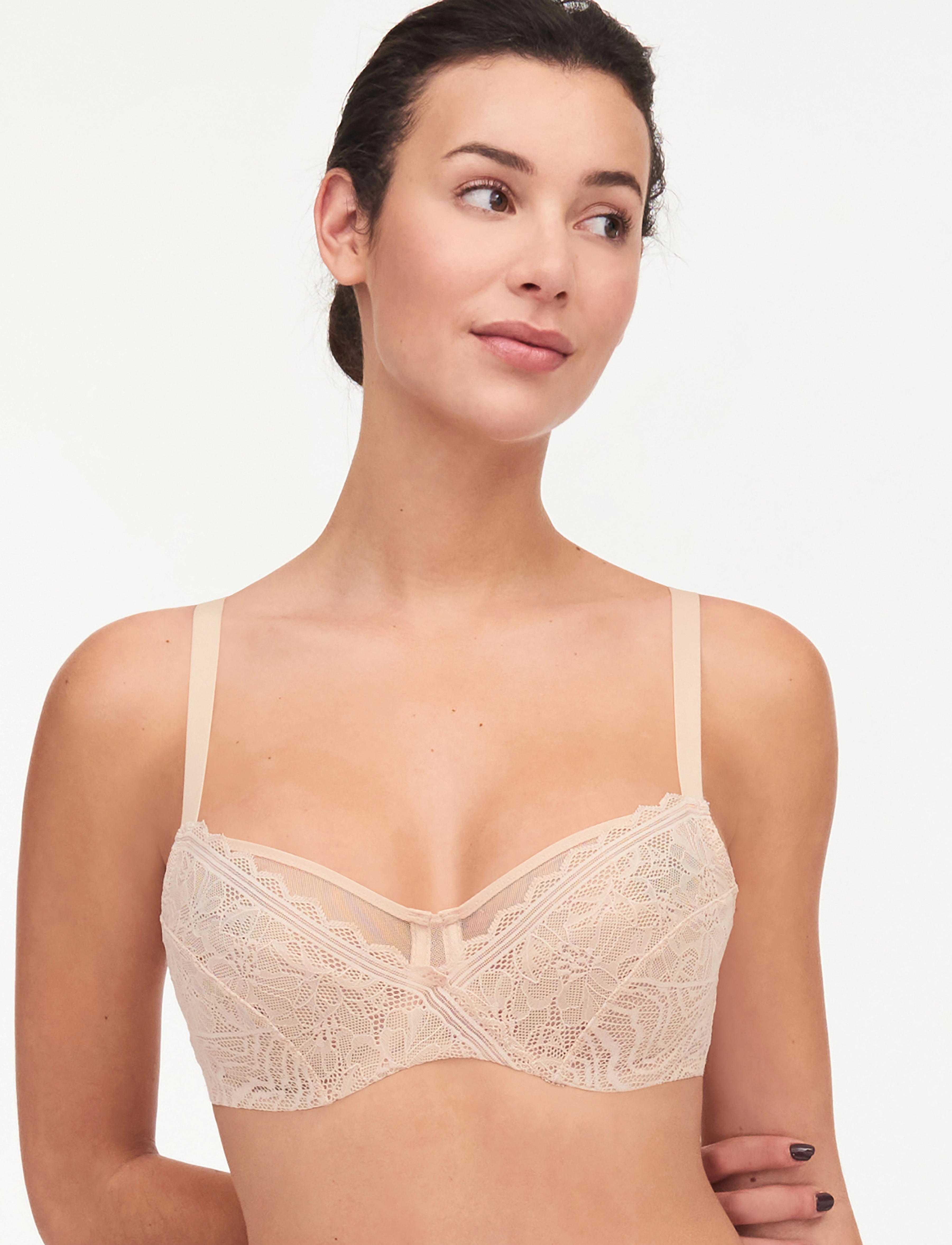 CHANTELLE Floral Touch Very Covering Underwired Bra, 75 D, Bras & Oberteile, Beige - Full Cup Bras, Frauen